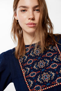 Embroidered chest blouse
