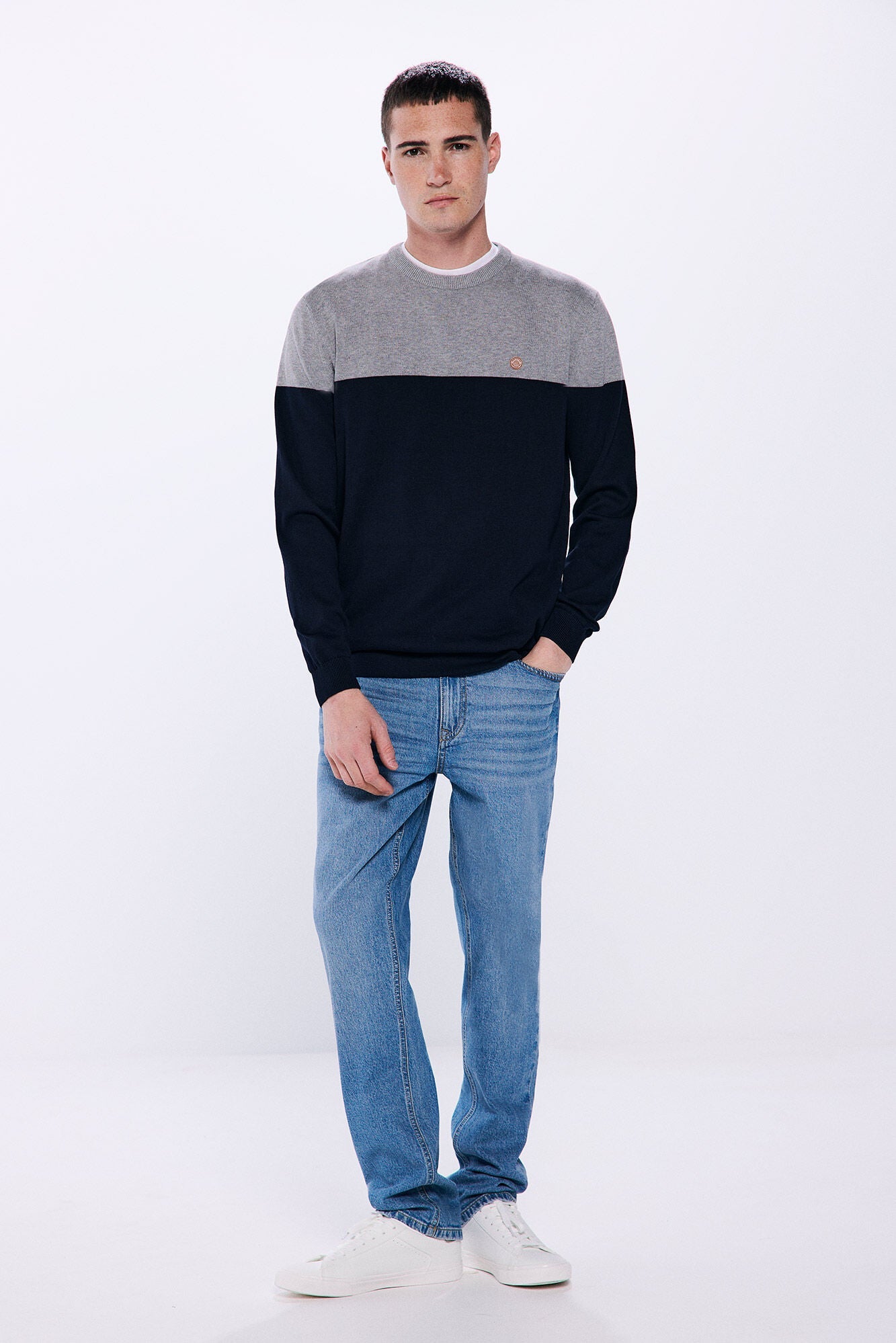 Basic color block sweater