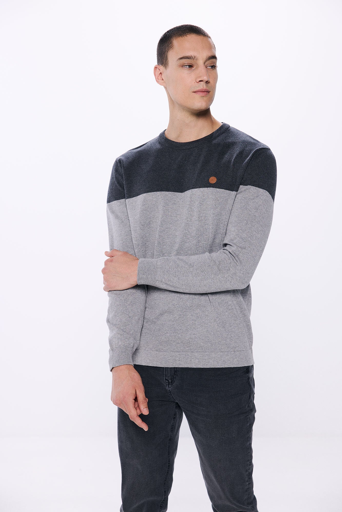 Basic color block sweater