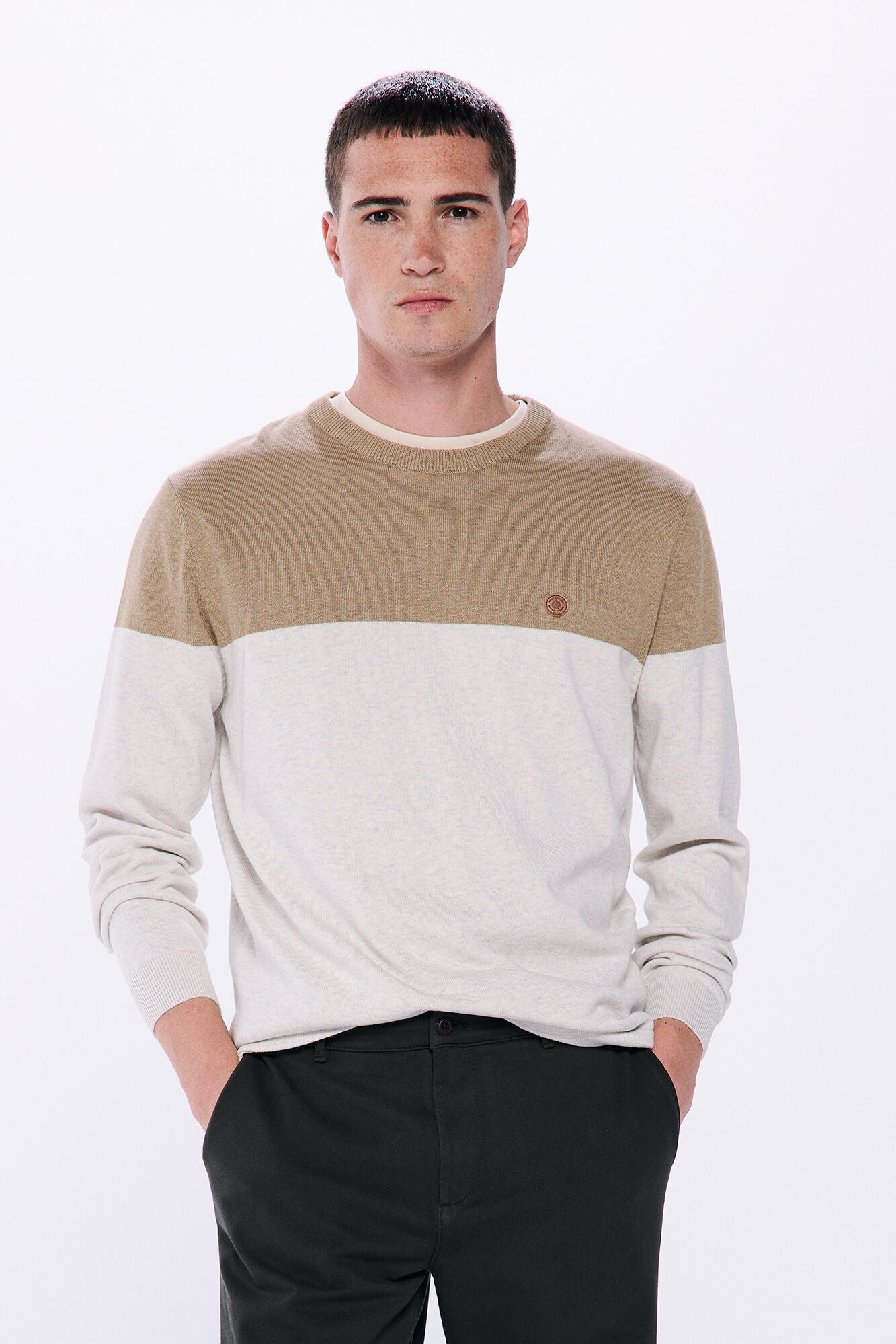 Basic color block sweater