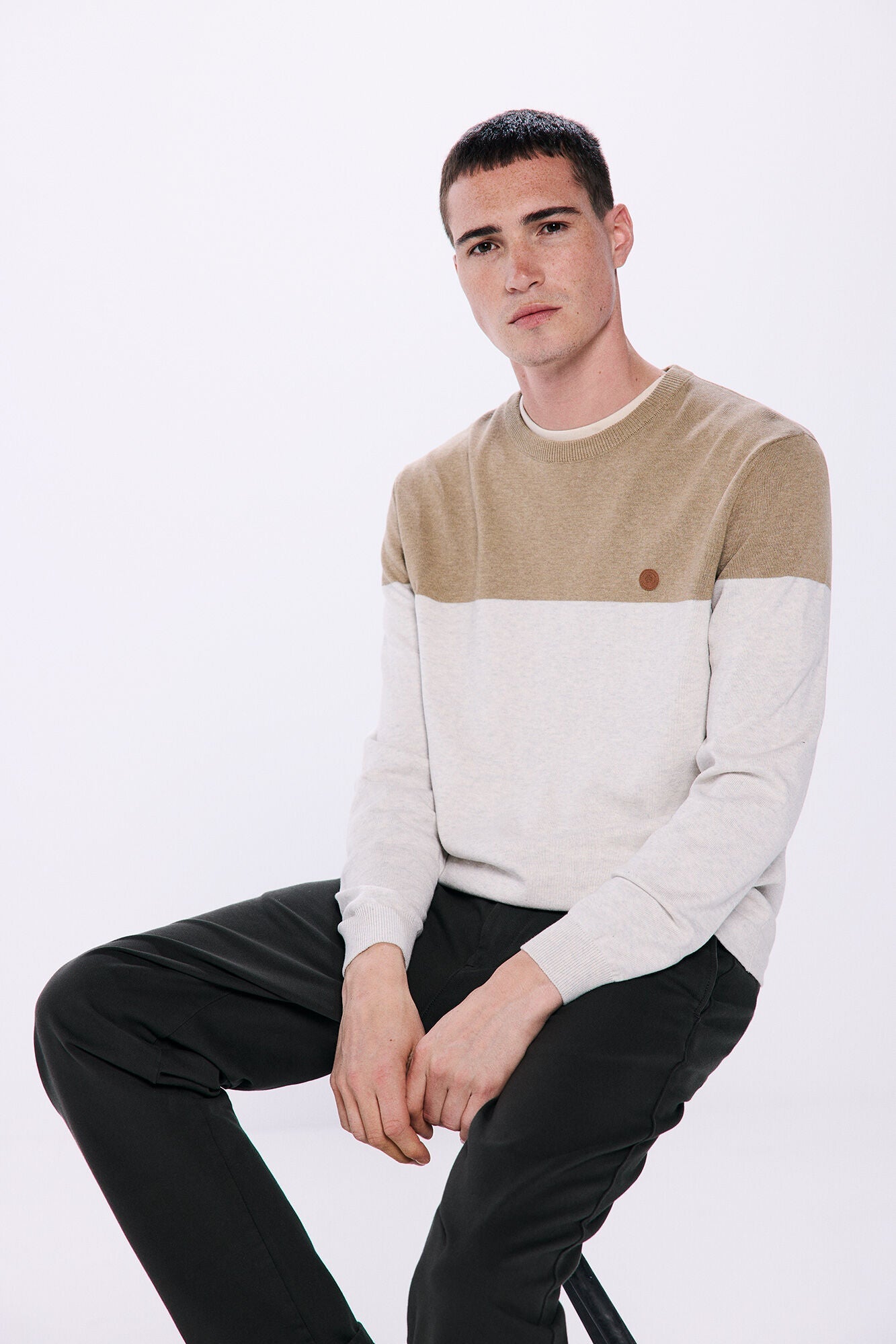 Basic color block sweater