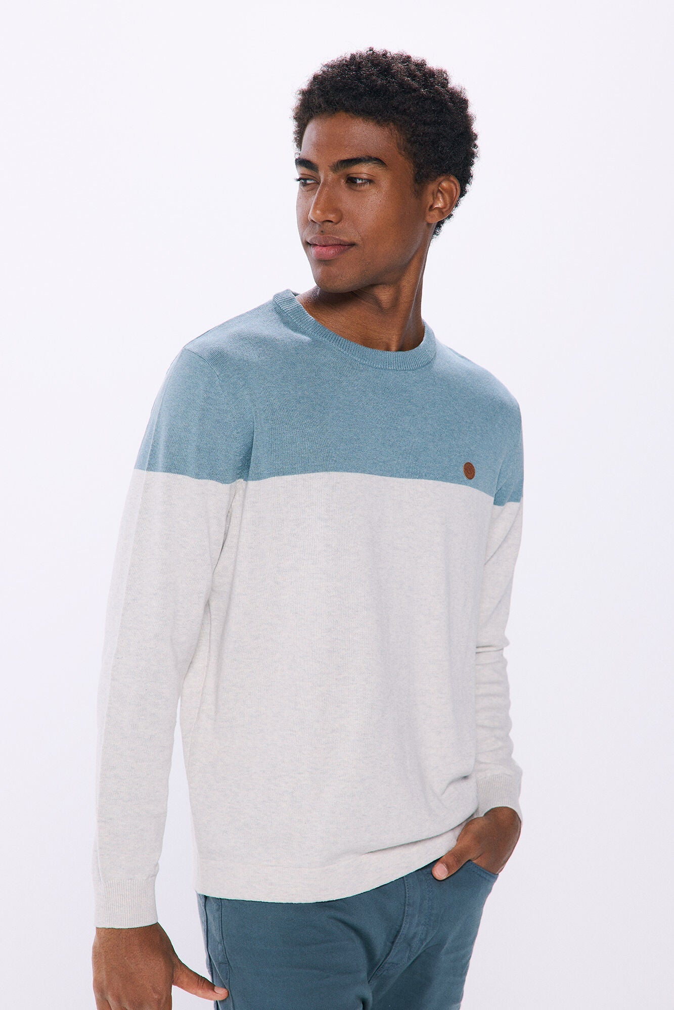 Basic color block sweater