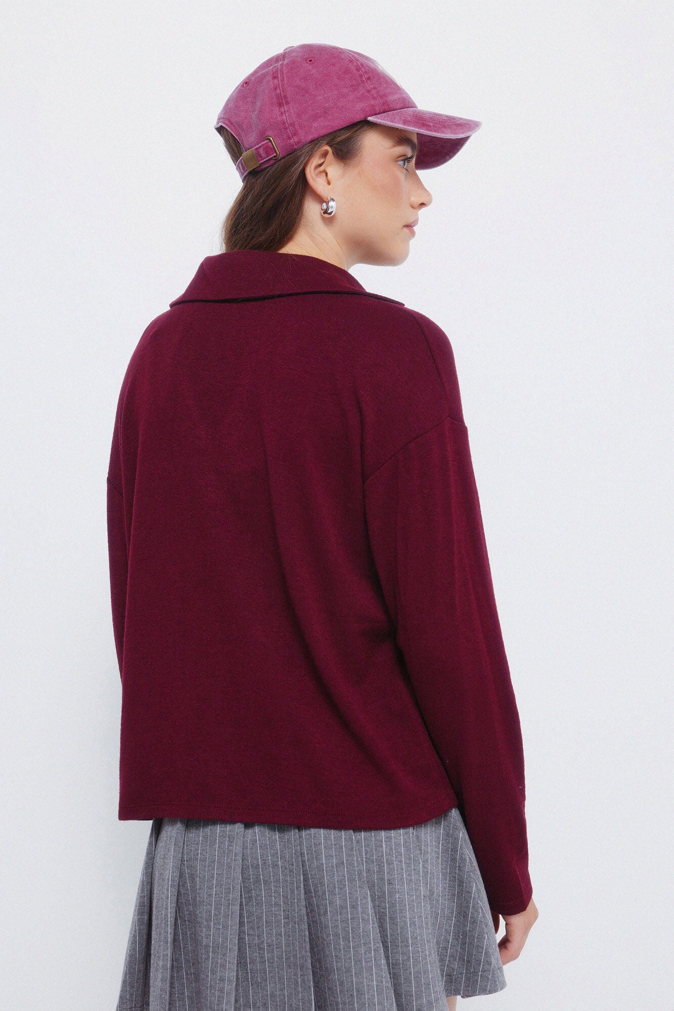 neckline polo shirt with cut jersey-knit