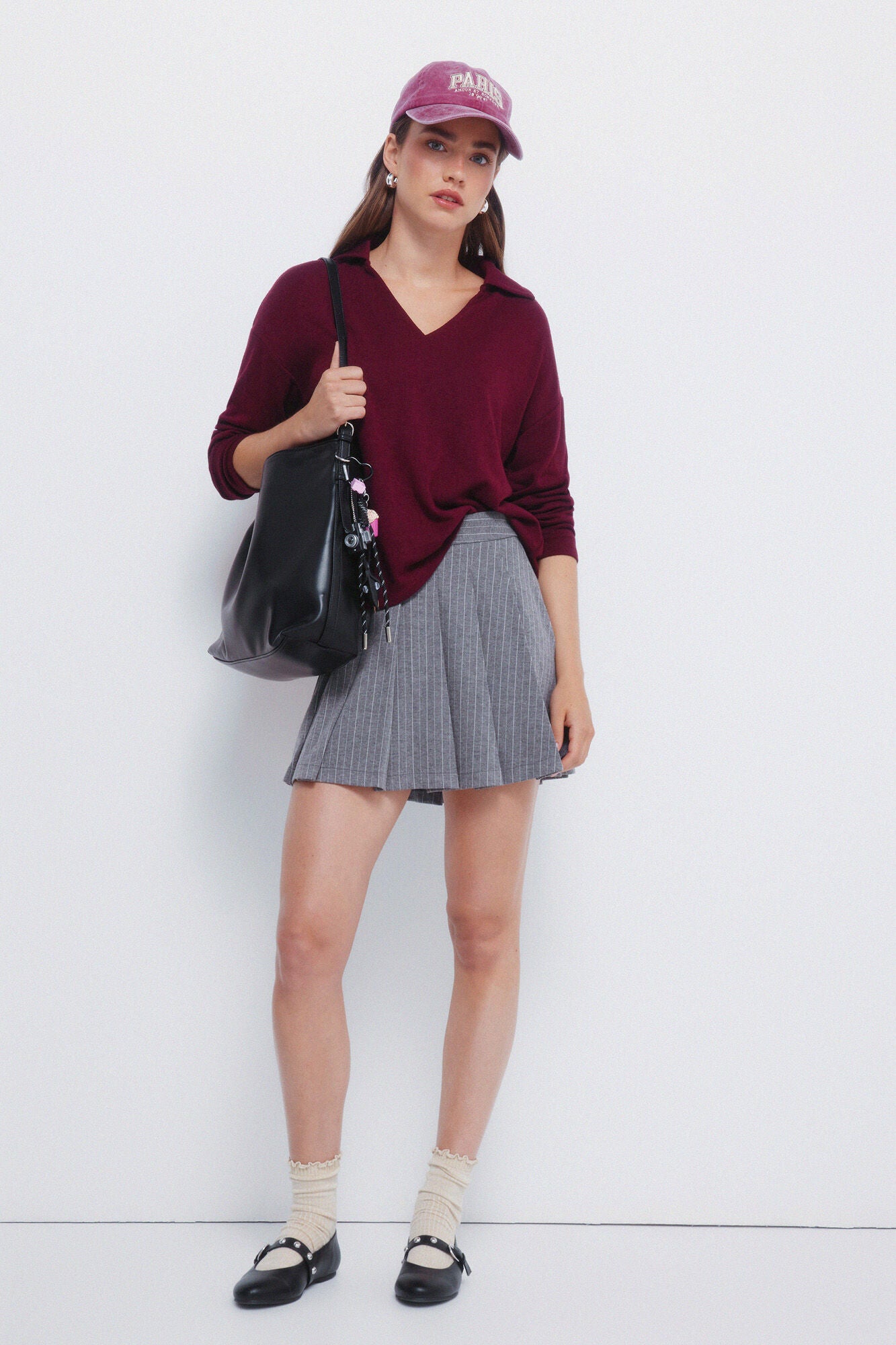 neckline polo shirt with cut jersey-knit