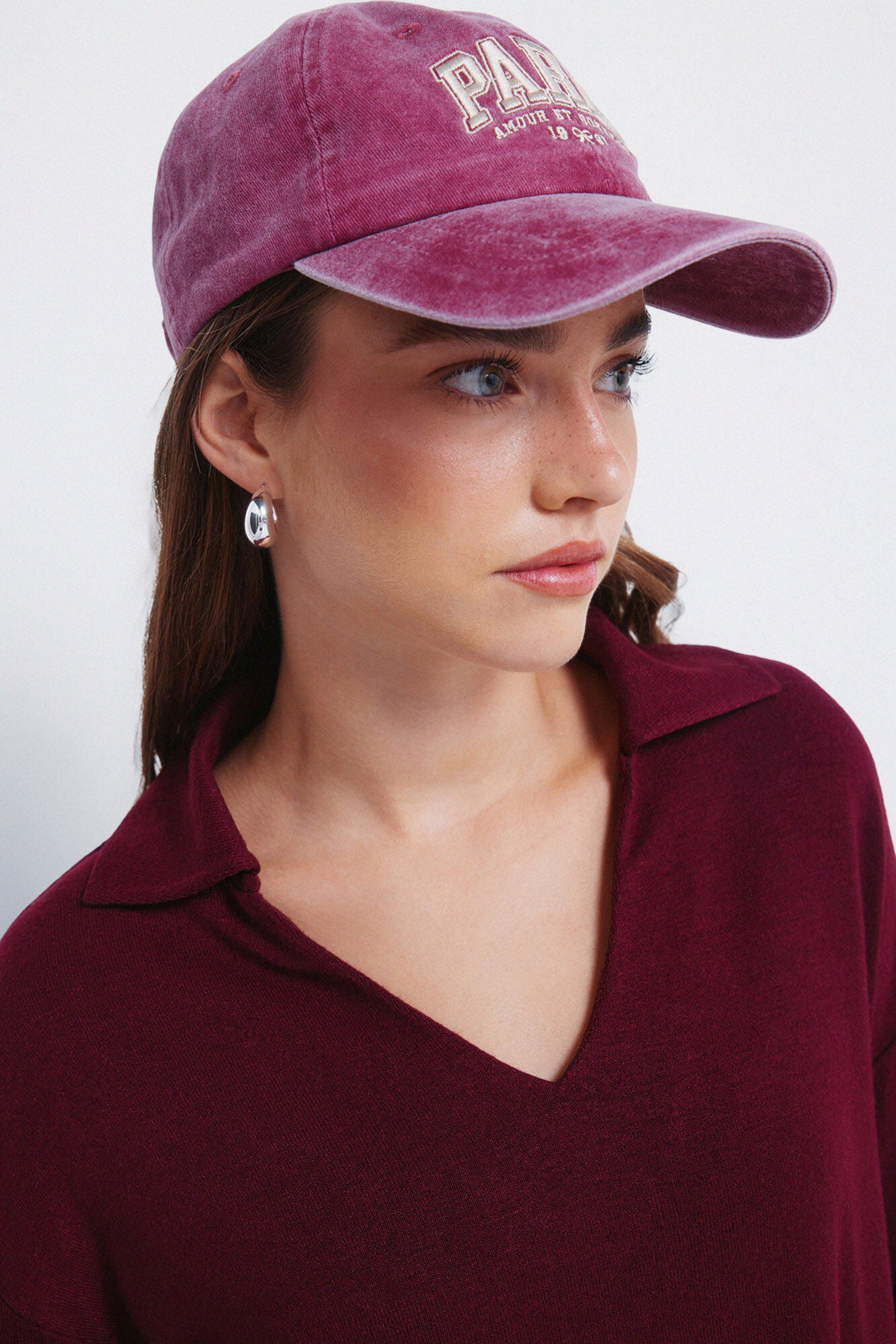 neckline polo shirt with cut jersey-knit