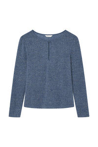 Lurex T-shirt with slit neckline