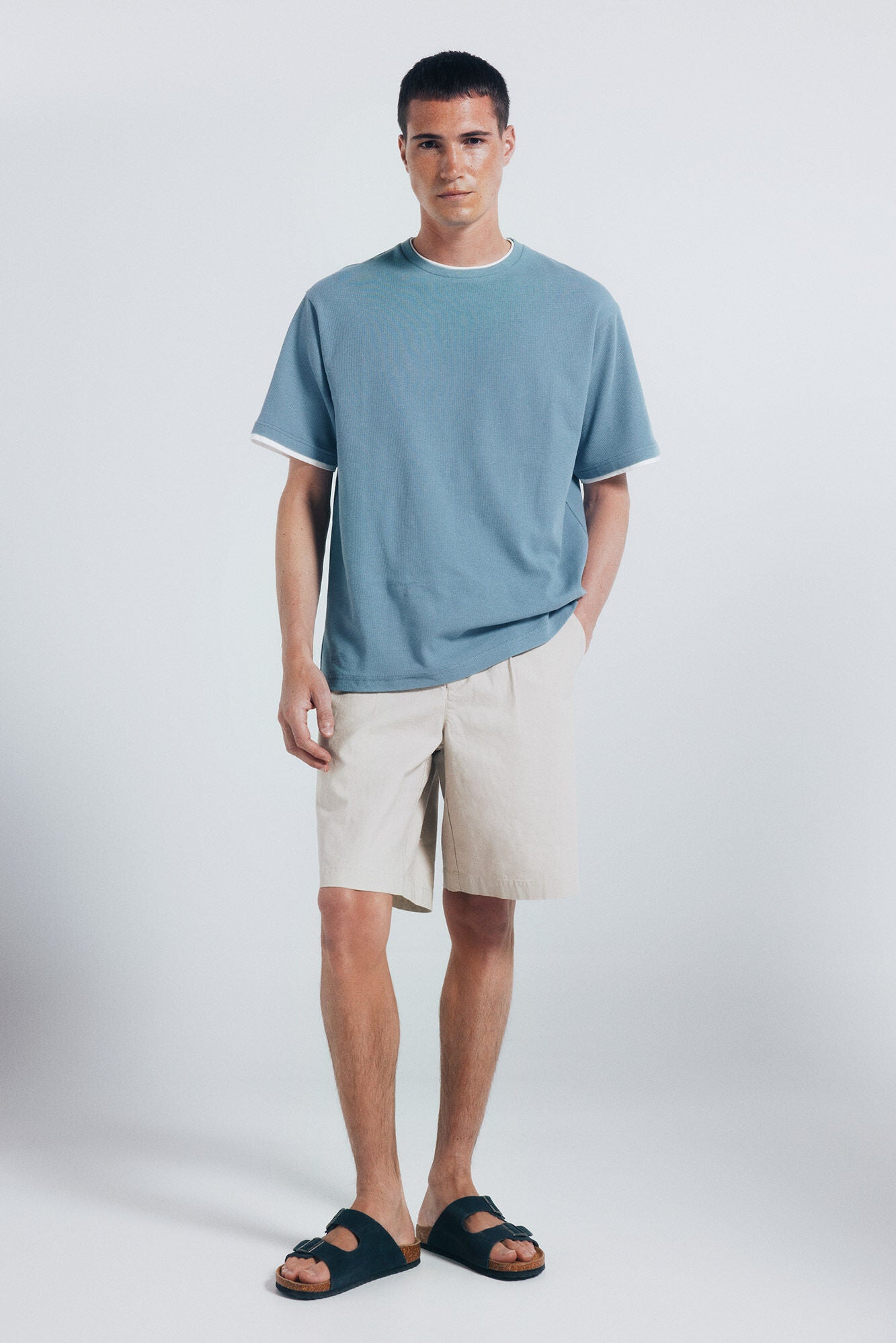 Double mini waffle t-shirt