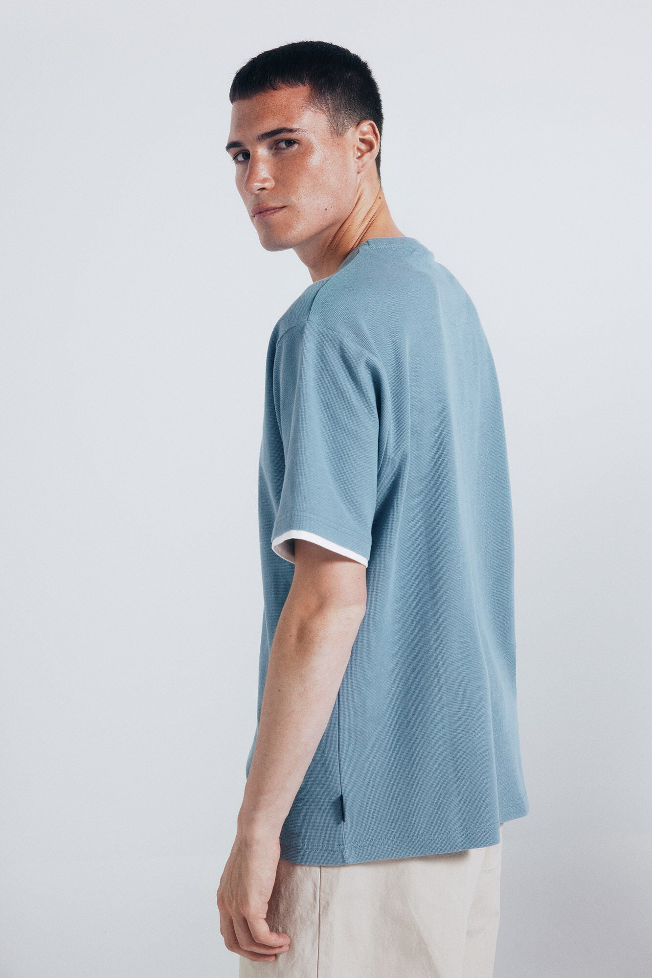 Double mini waffle t-shirt