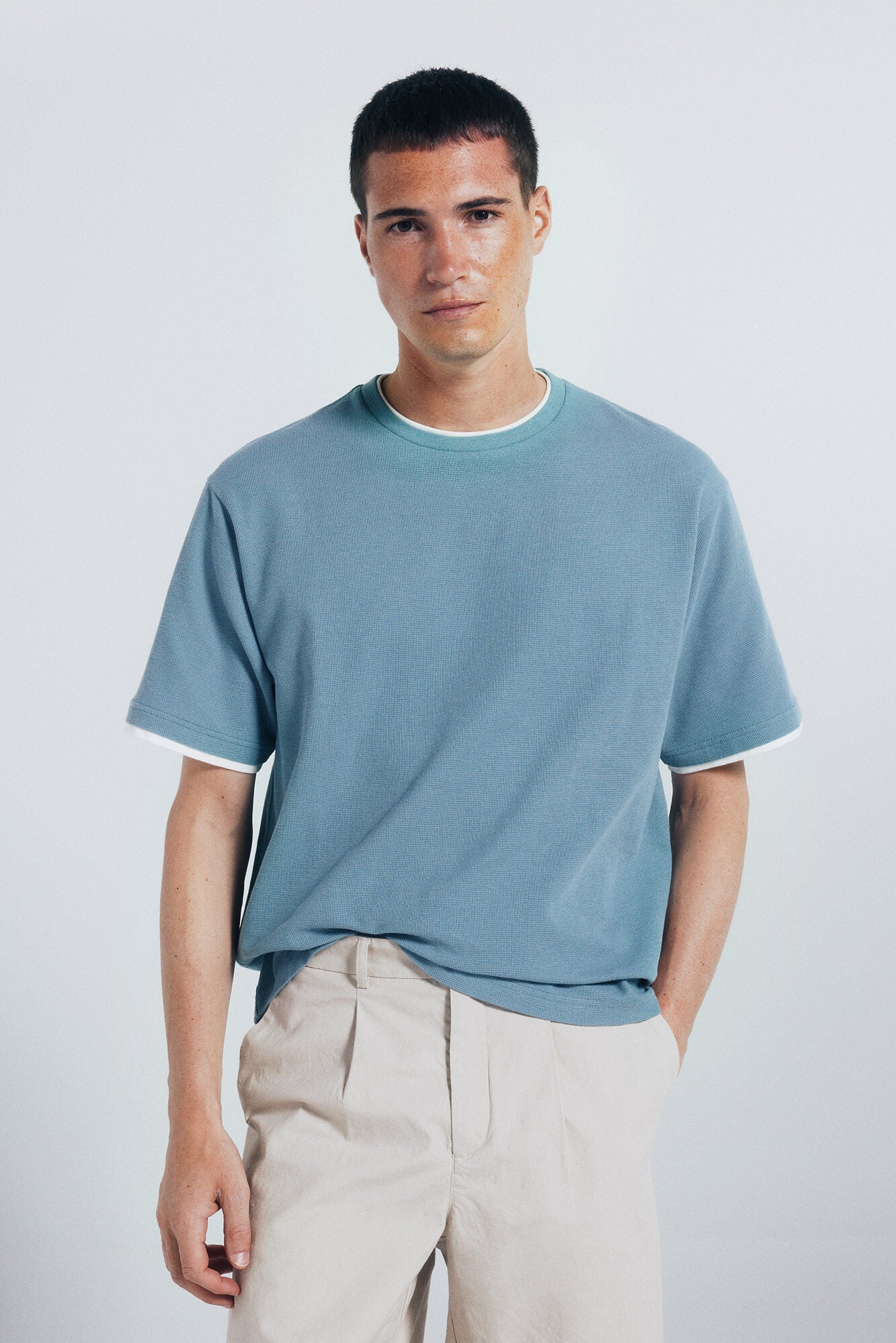 Double mini waffle t-shirt