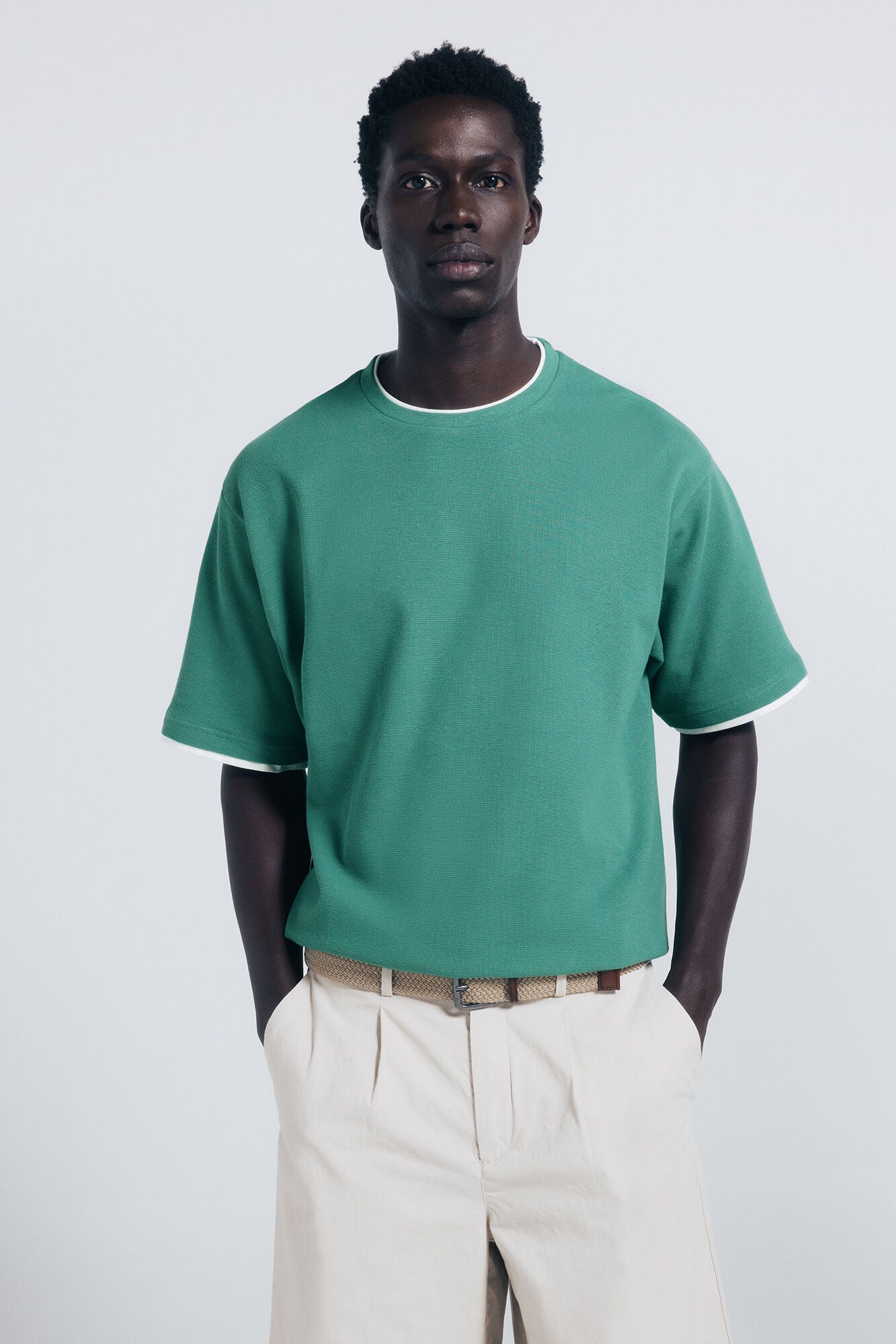 Double mini waffle t-shirt