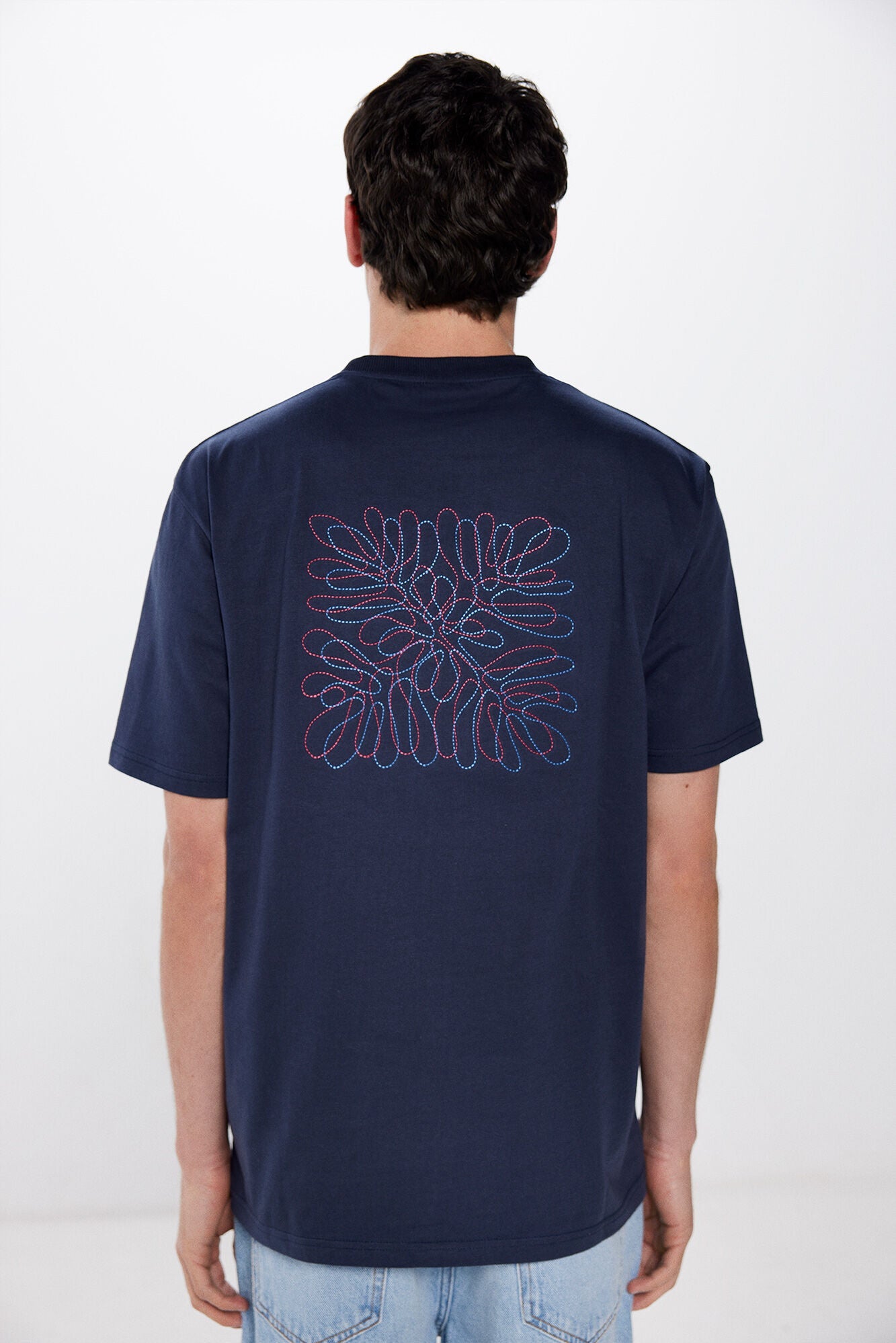 Botanical embroidery T-shirt