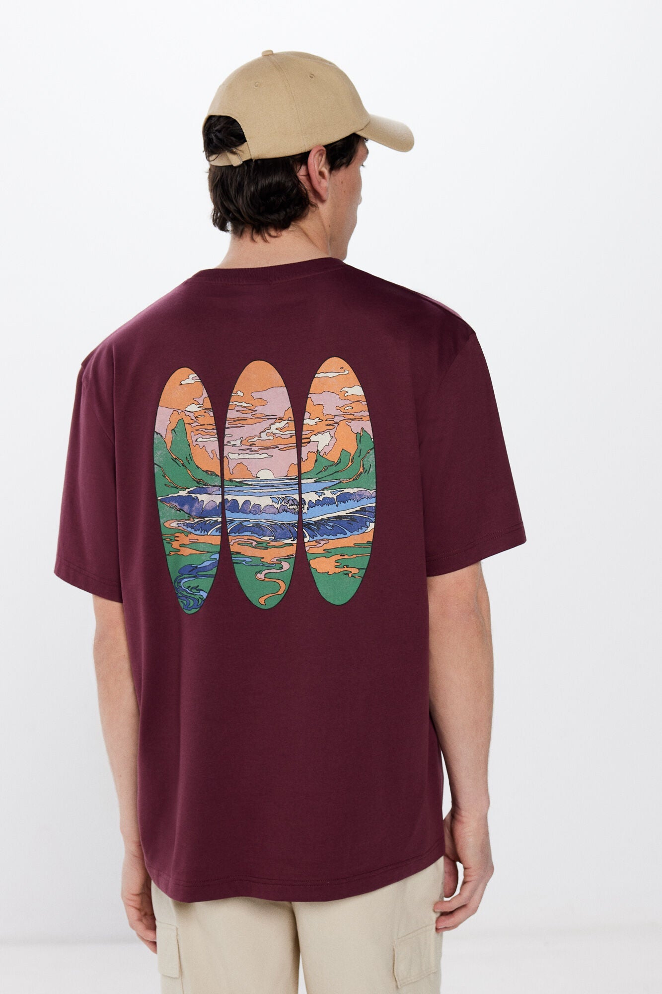 Surfboard landscape T-shirt
