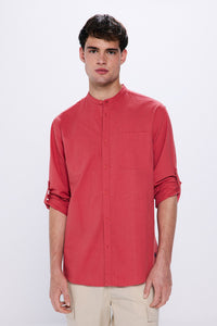 Mandarin seersucker shirt