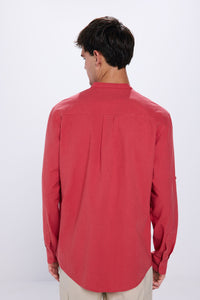 Mandarin seersucker shirt