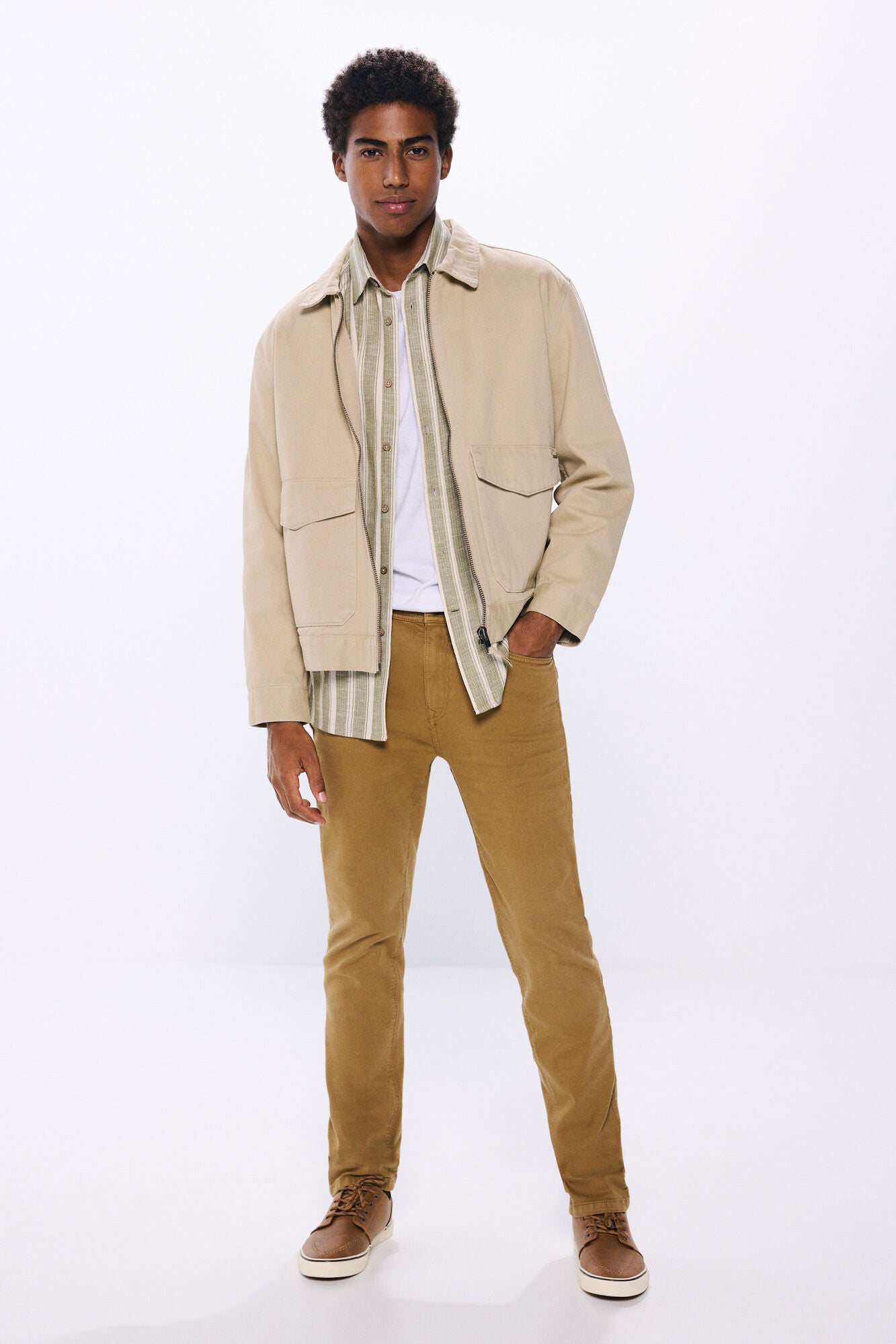 Slim fit coloured trousers