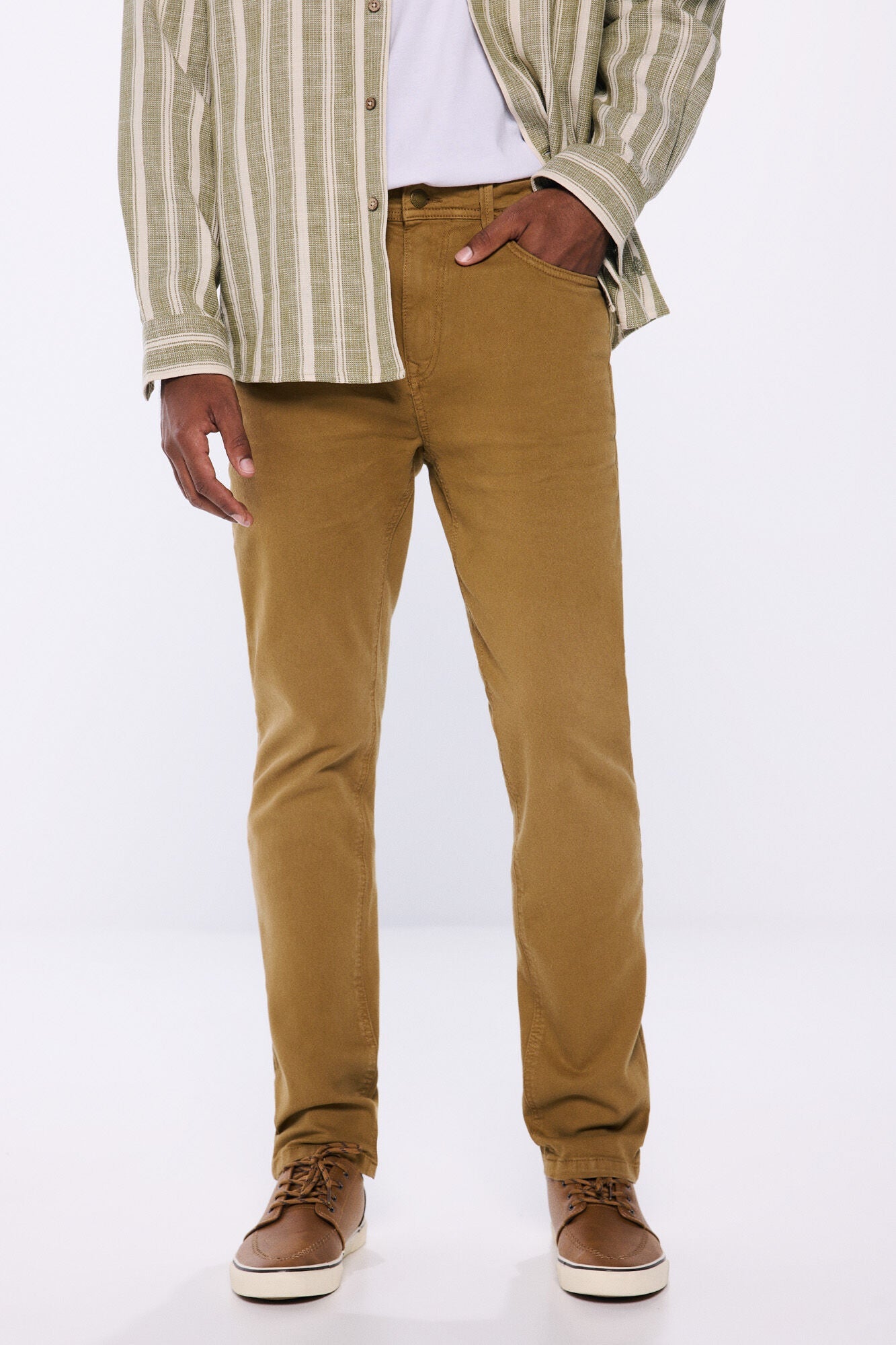 Slim fit coloured trousers
