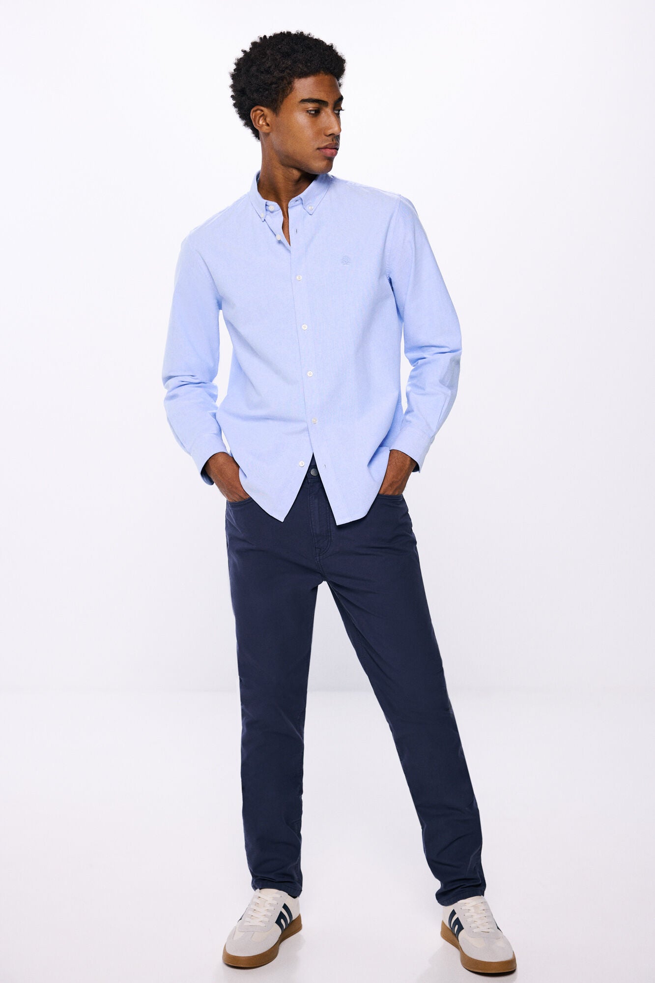 Slim fit coloured trousers