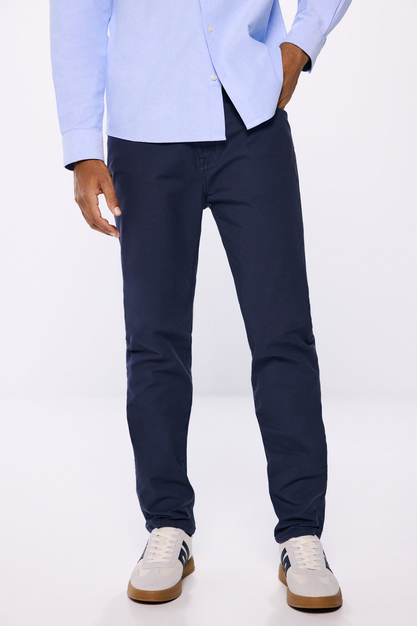 Slim fit coloured trousers
