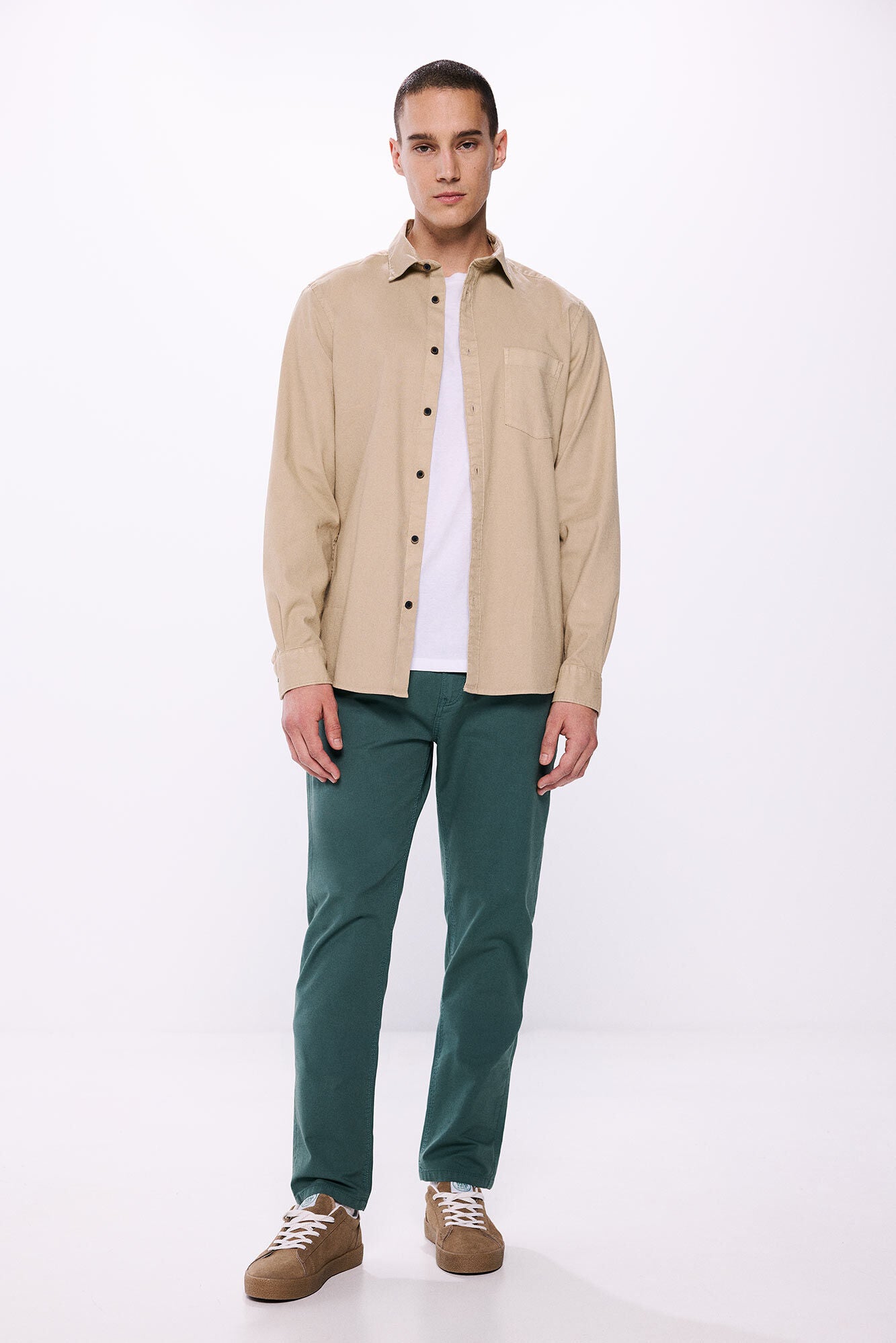 Slim fit coloured trousers