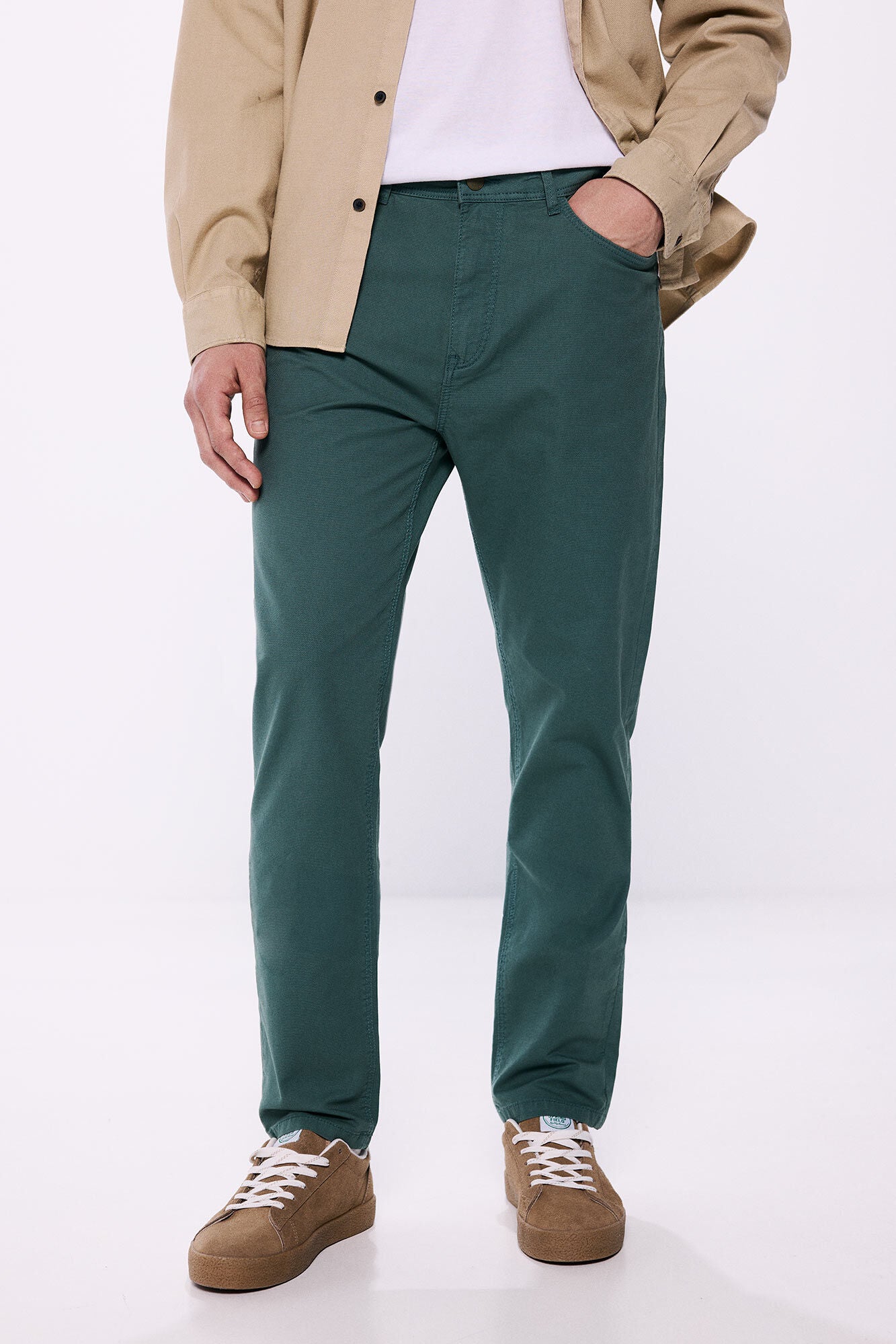 Slim fit coloured trousers