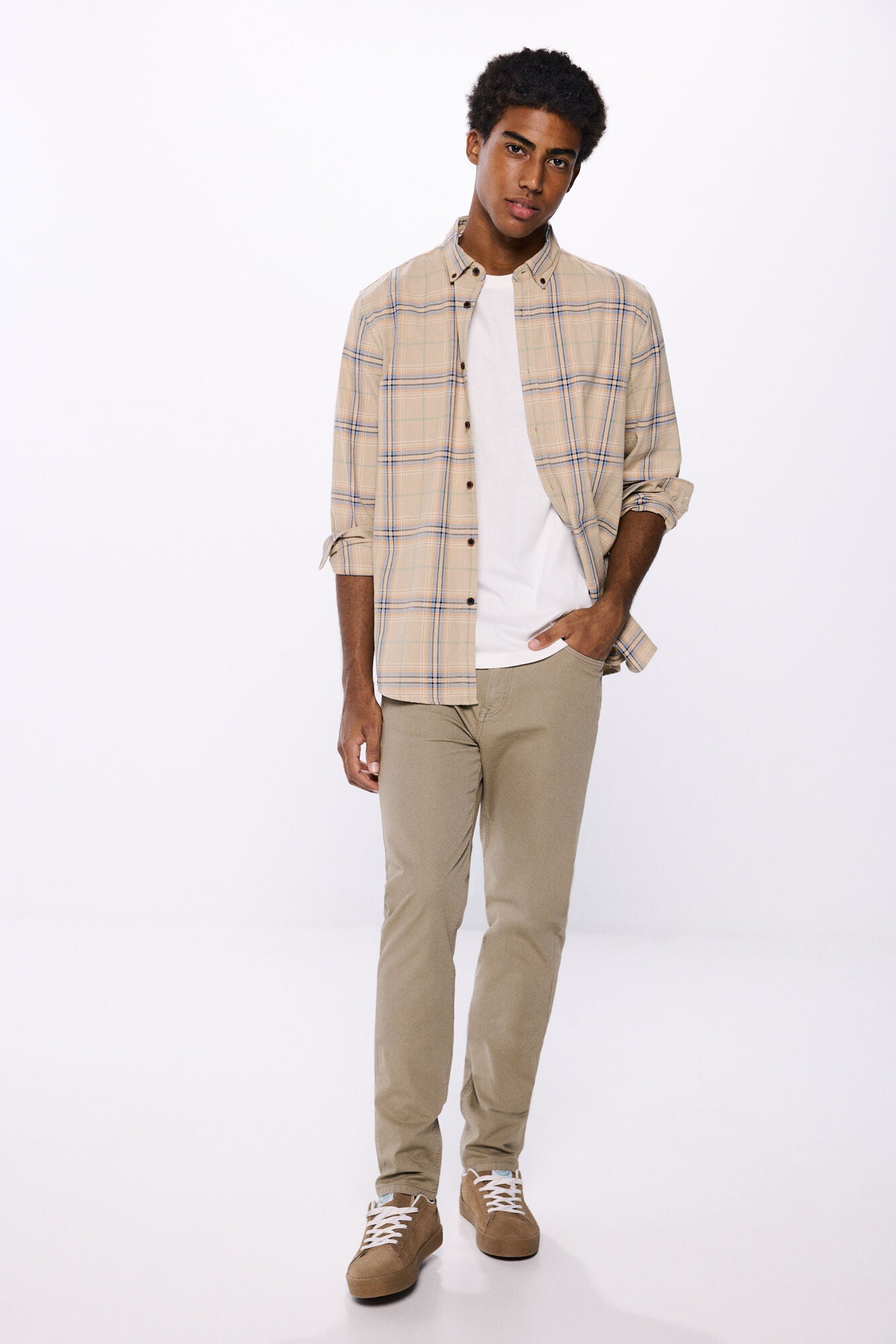 Slim fit coloured trousers