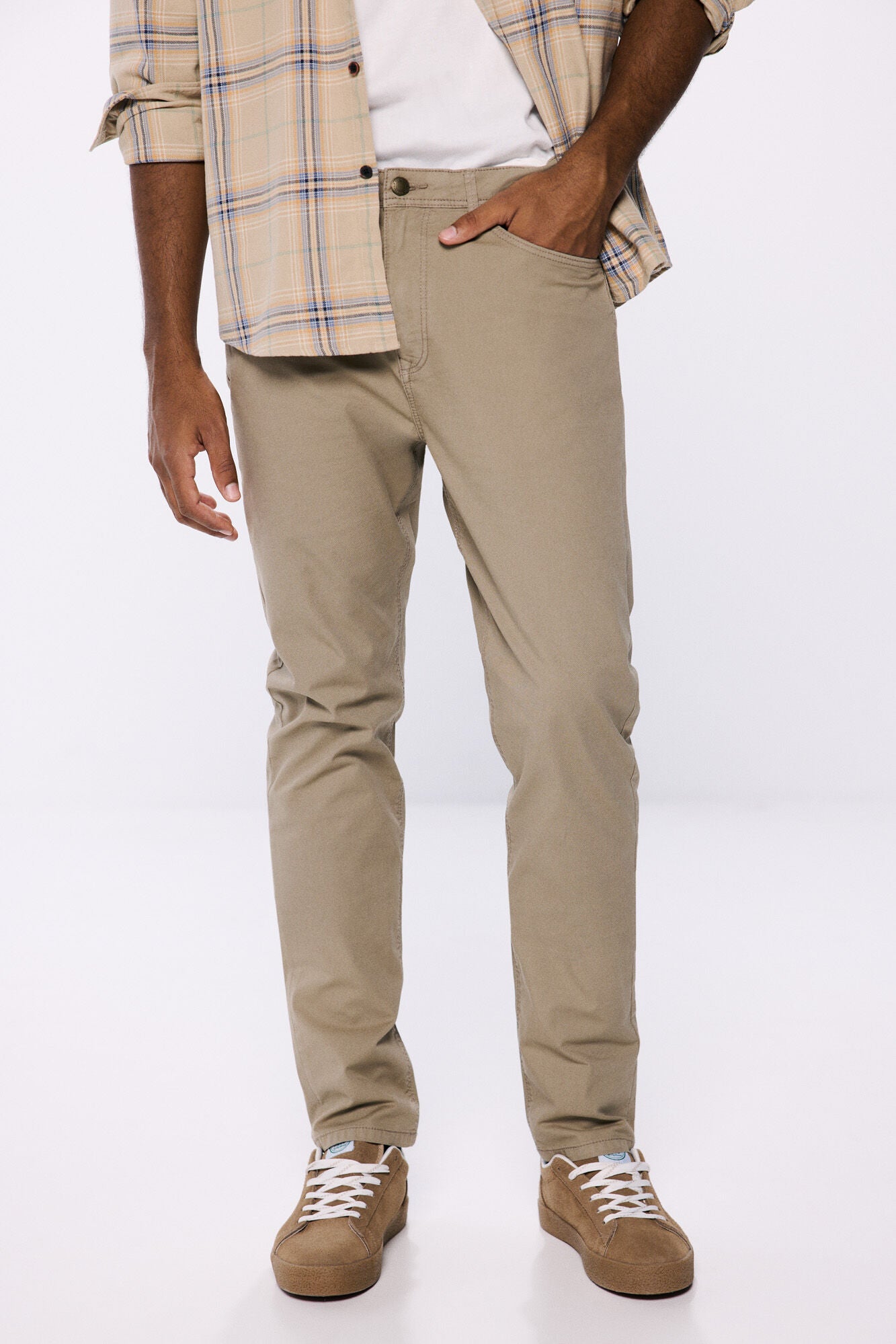 Slim fit coloured trousers