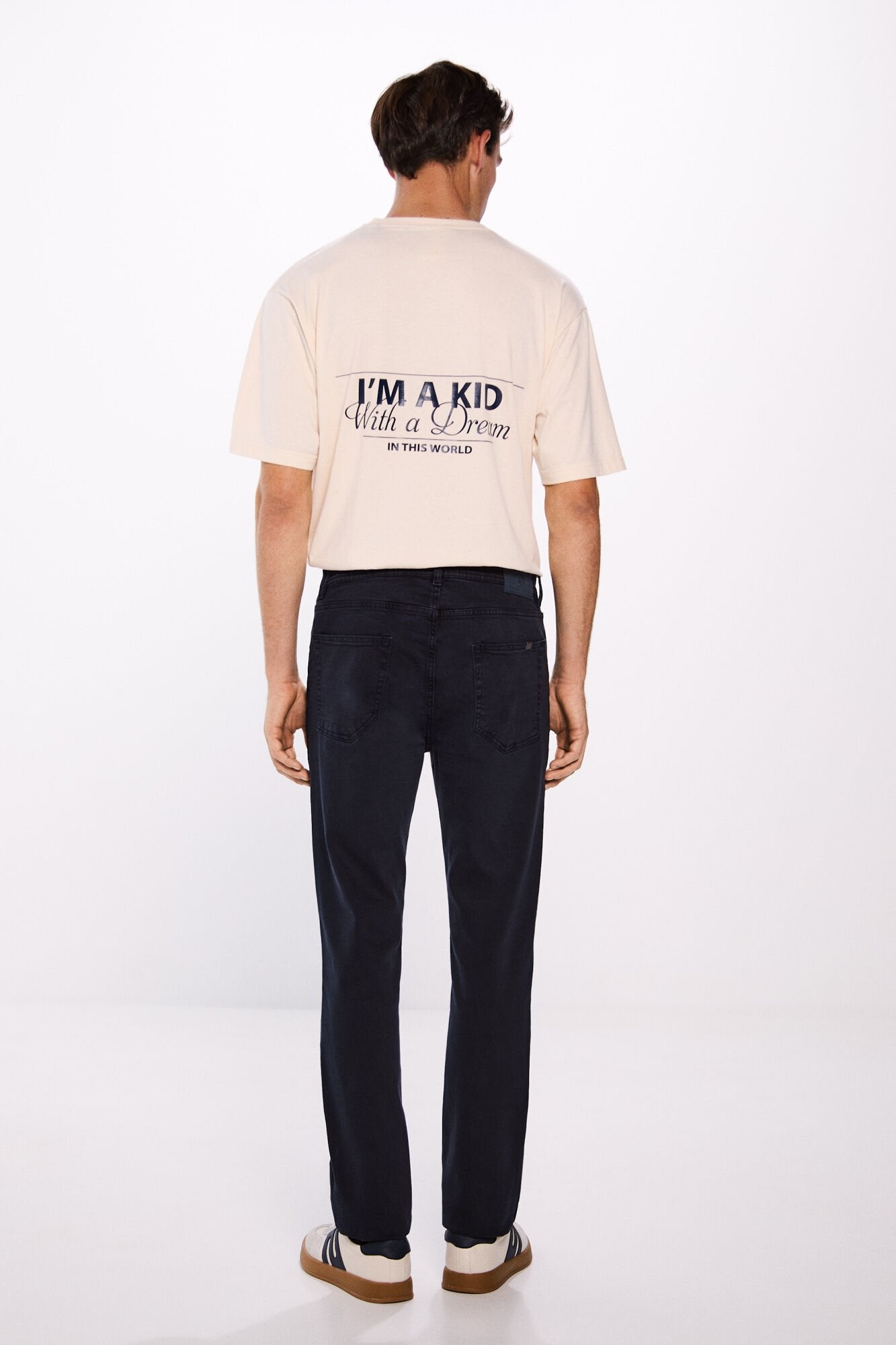 Slim fit washed colour trousers
