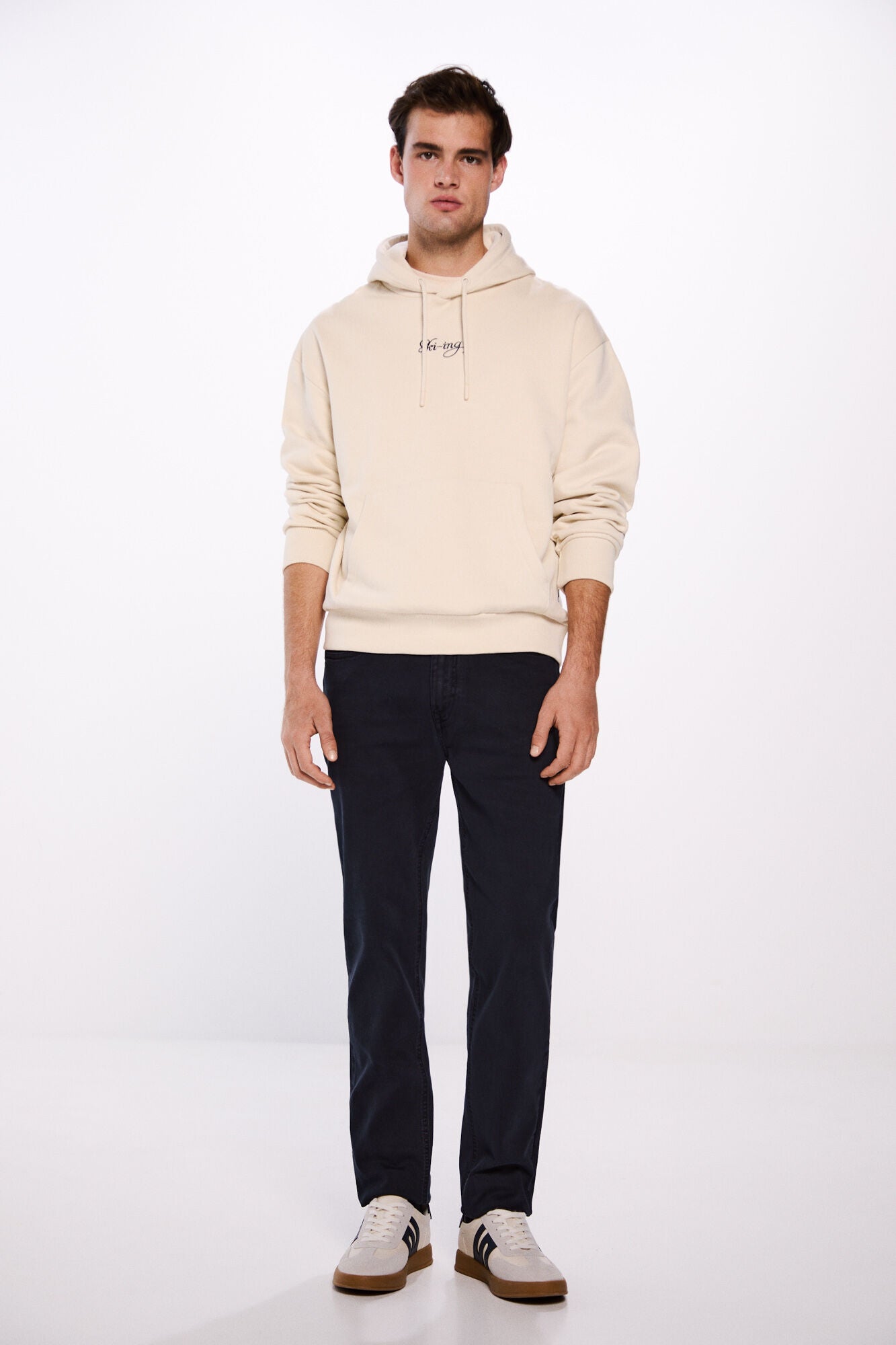 Slim fit washed colour trousers