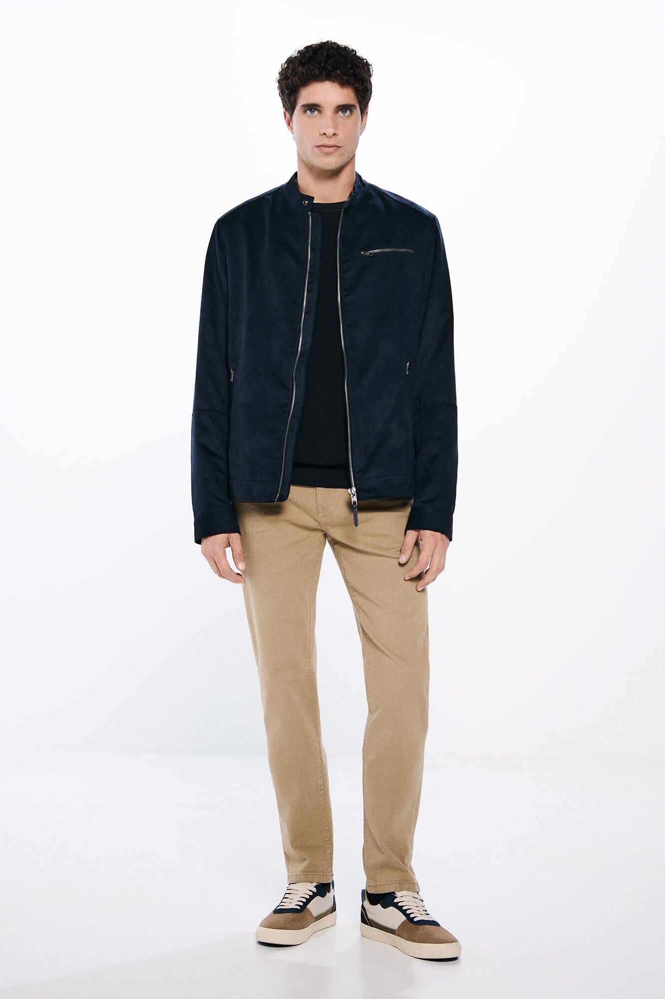 Slim fit washed colour trousers