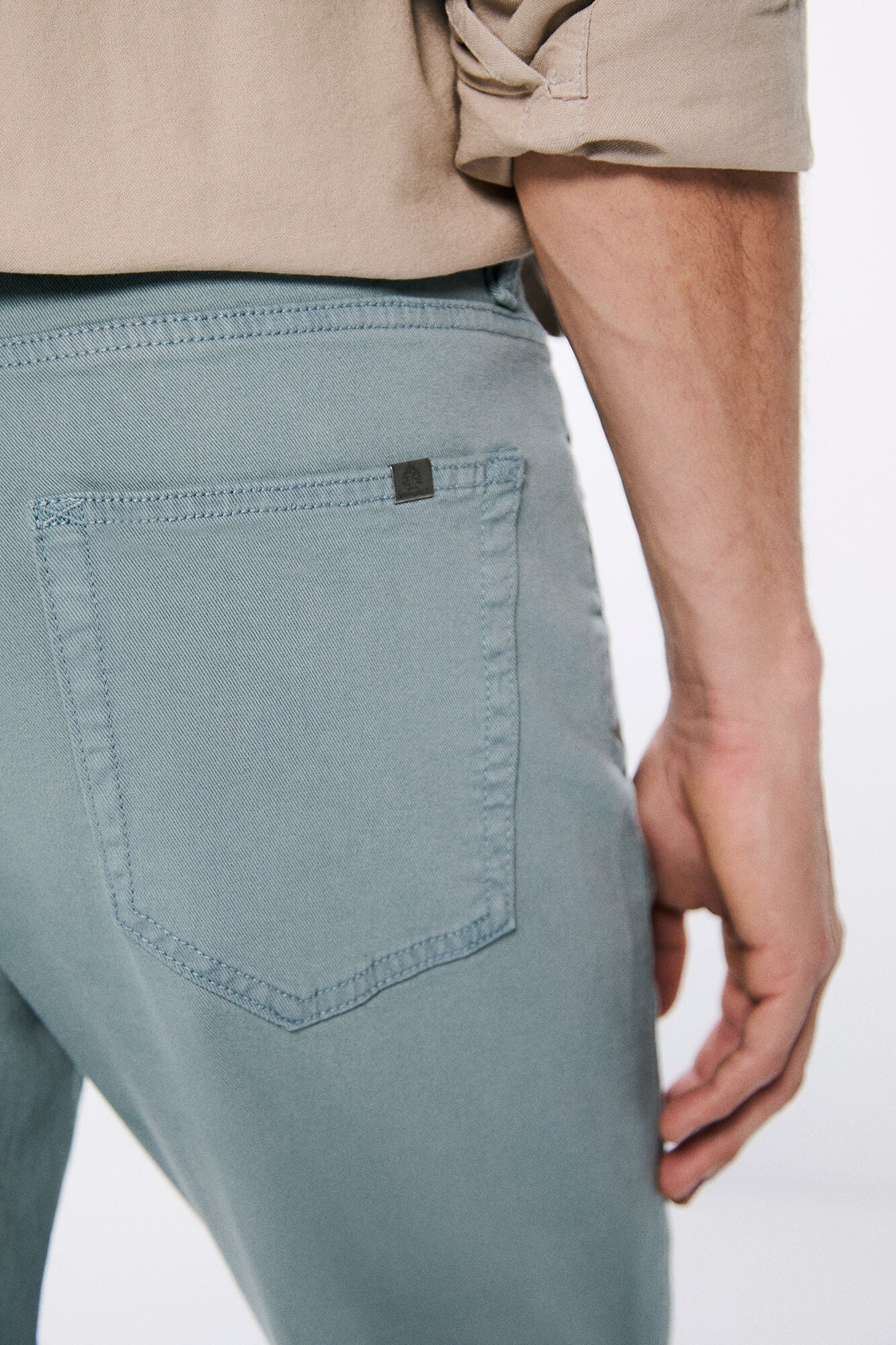 Slim fit washed colour trousers