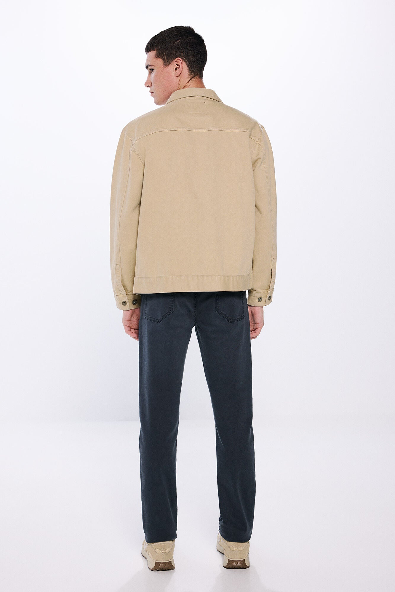 Slim fit washed colour trousers