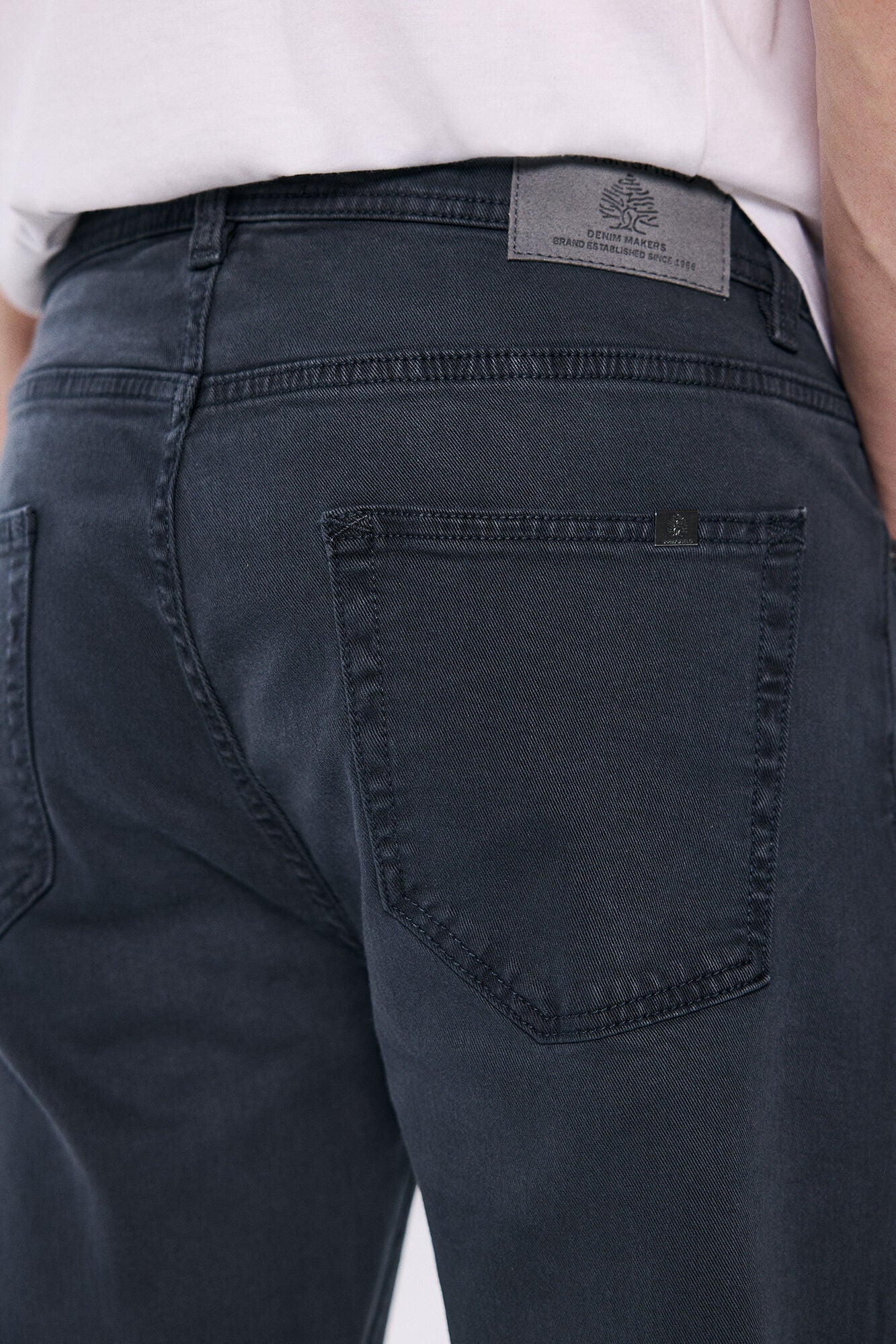 Slim fit washed colour trousers