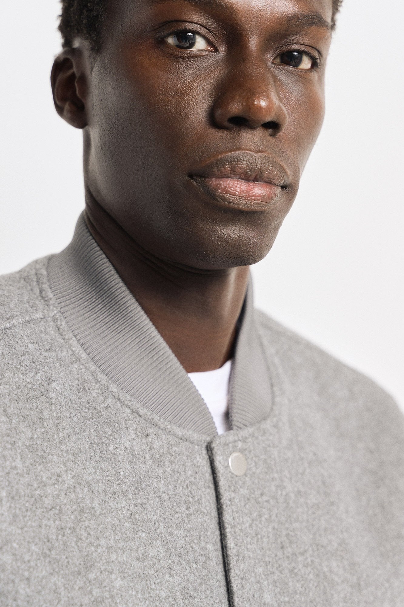 wool effect bomber jacket
