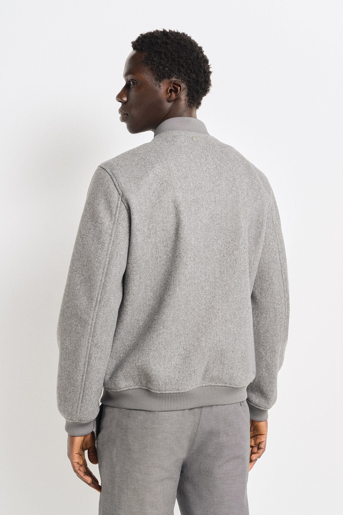 wool effect bomber jacket