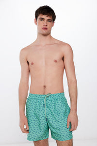 Fish print swim shorts