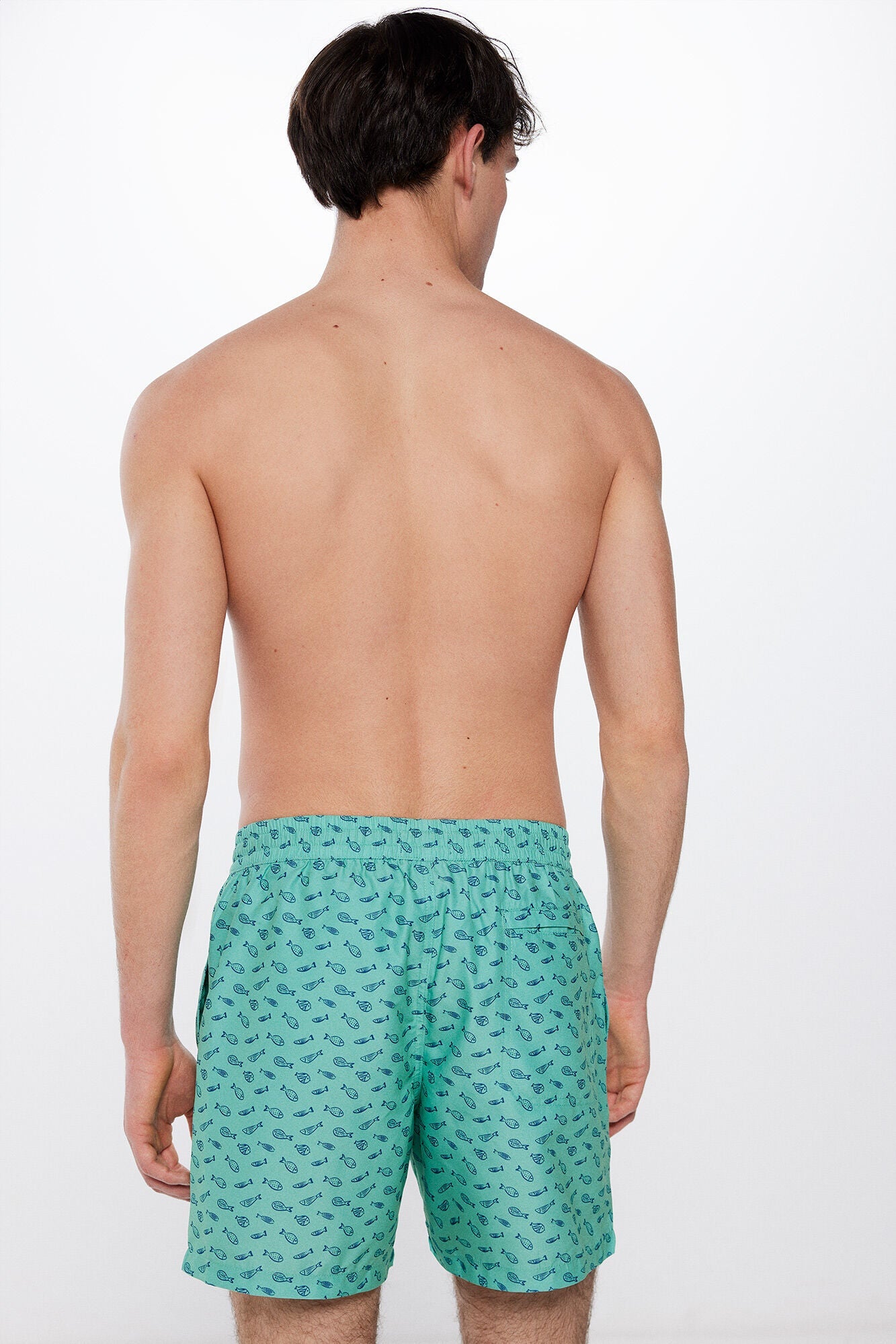 Fish print swim shorts