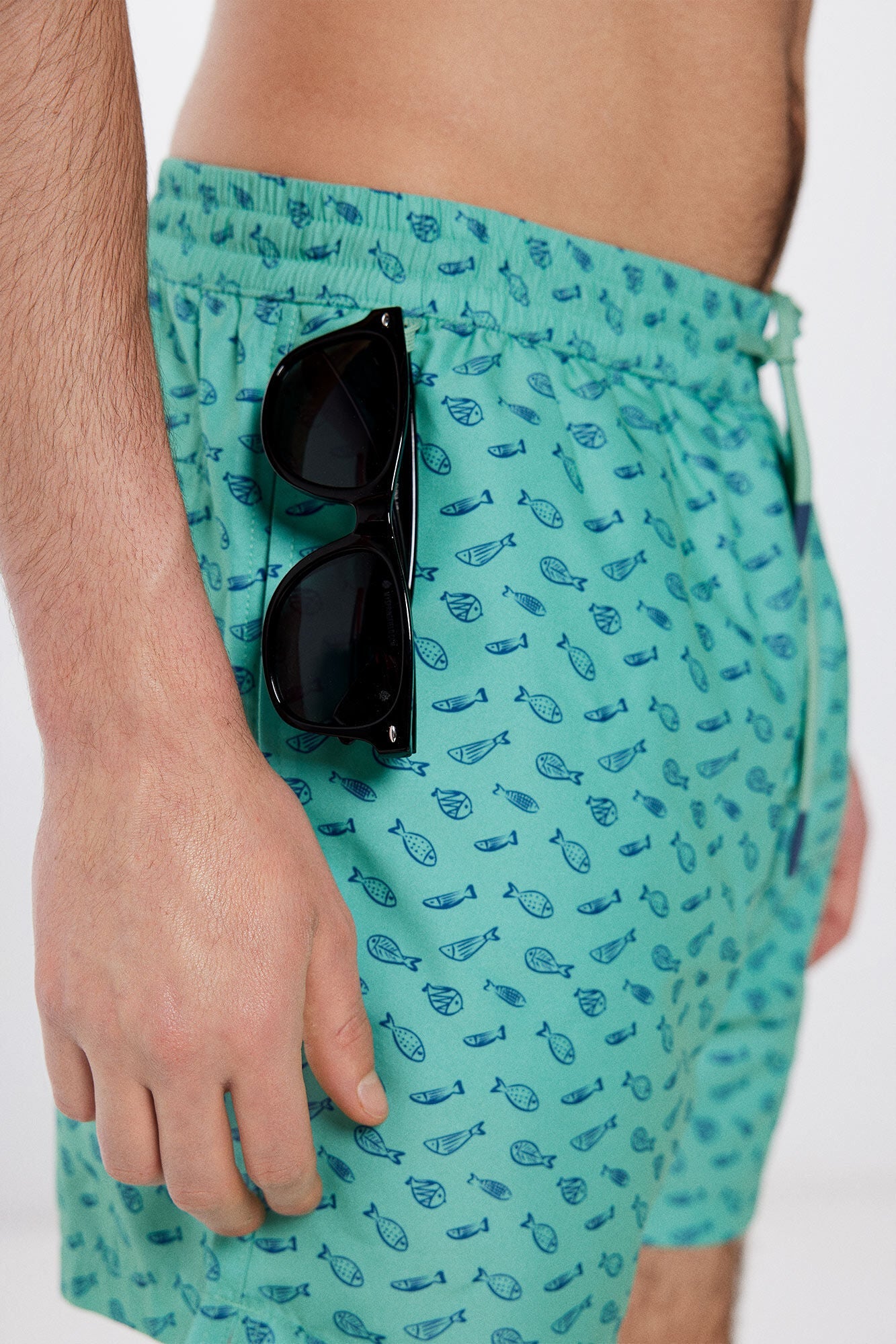 Fish print swim shorts
