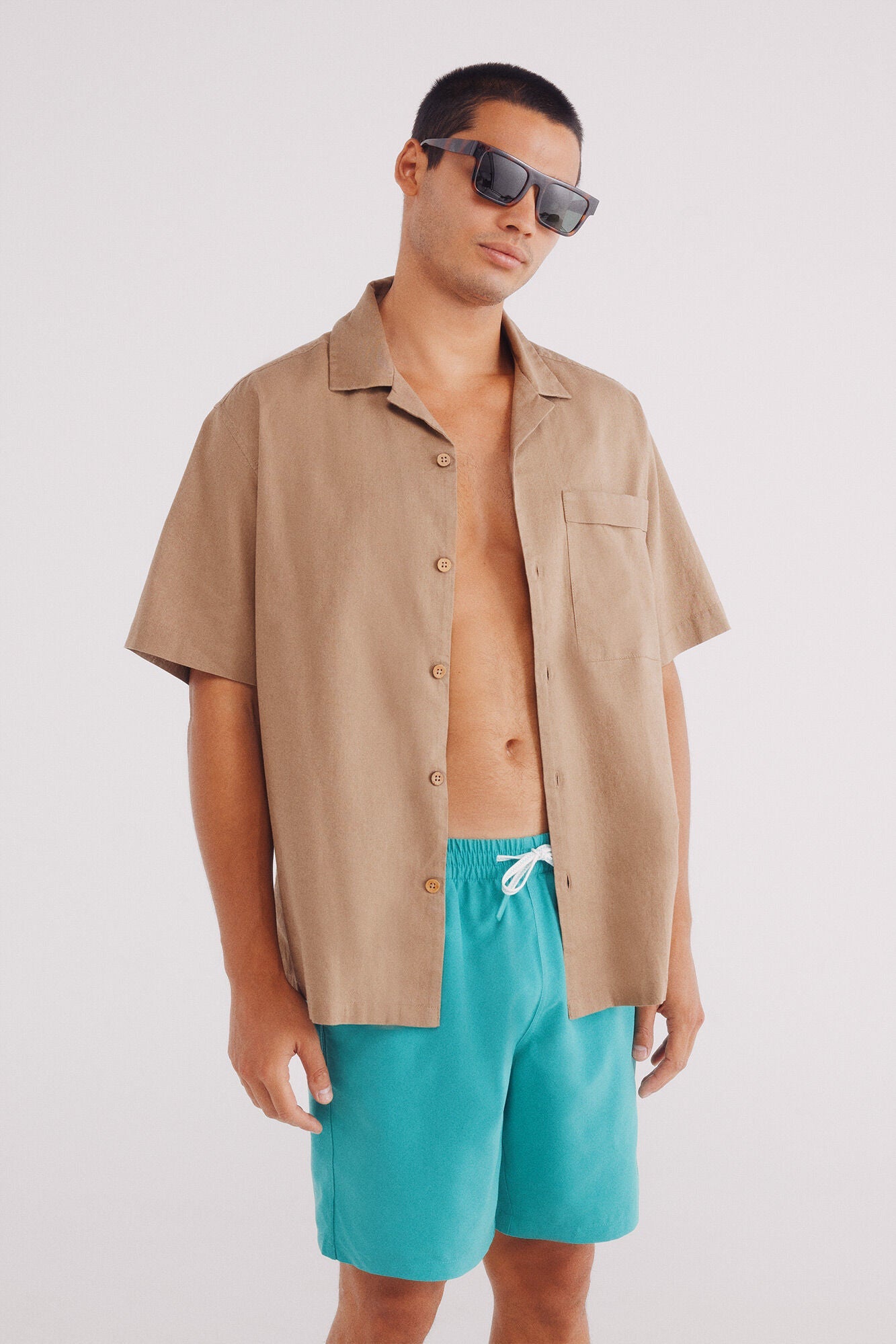 Plain swimsuit with Springfield logo