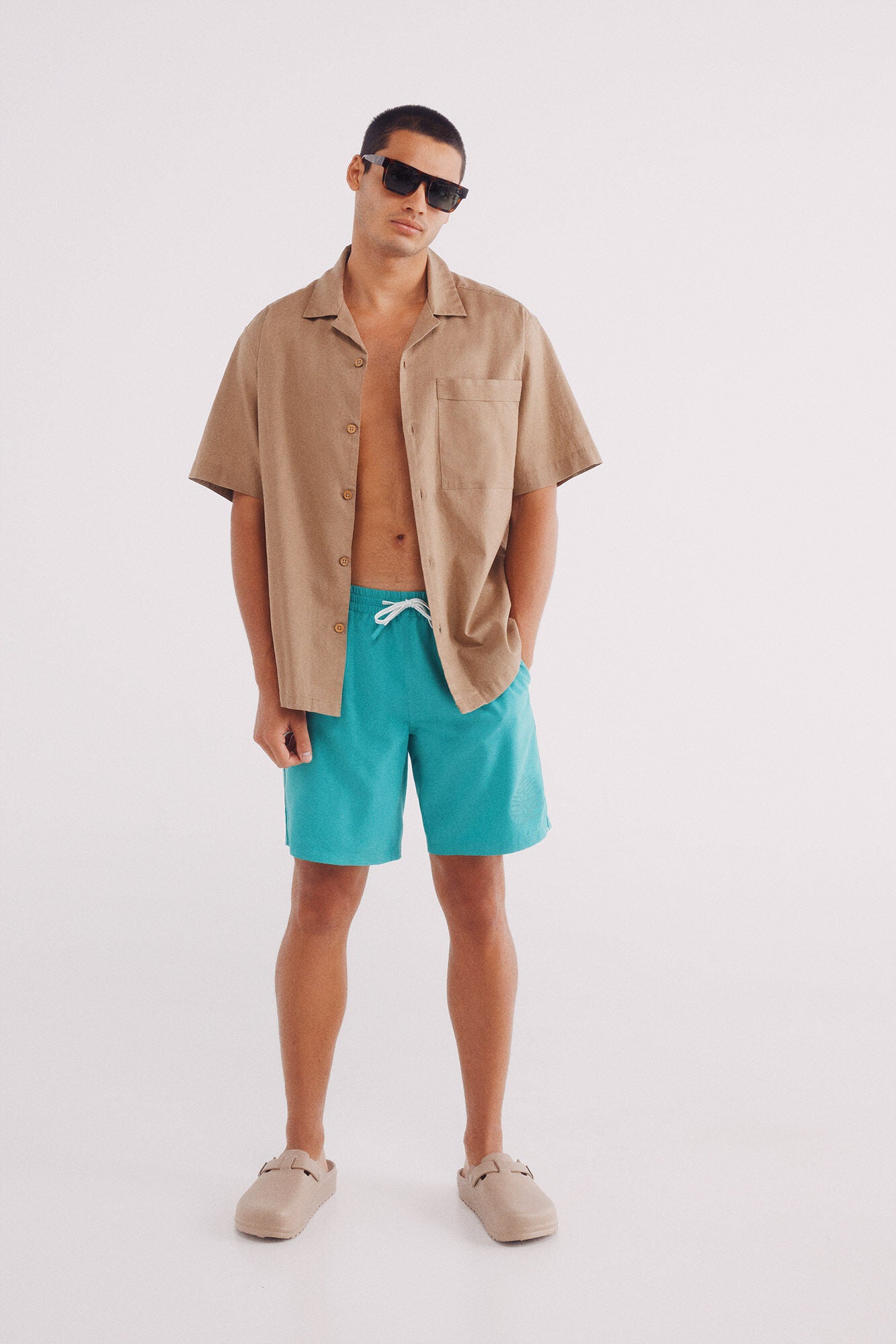 Plain swimsuit with Springfield logo