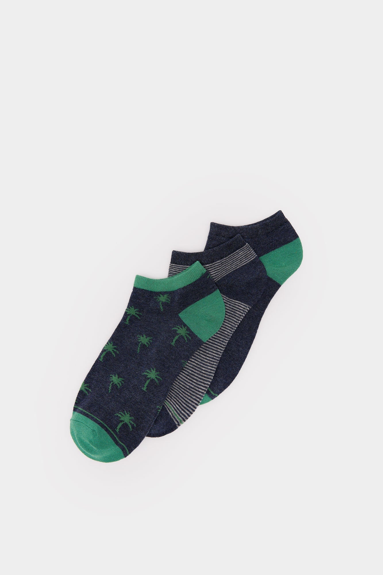 3-pack palm tree ankle socks