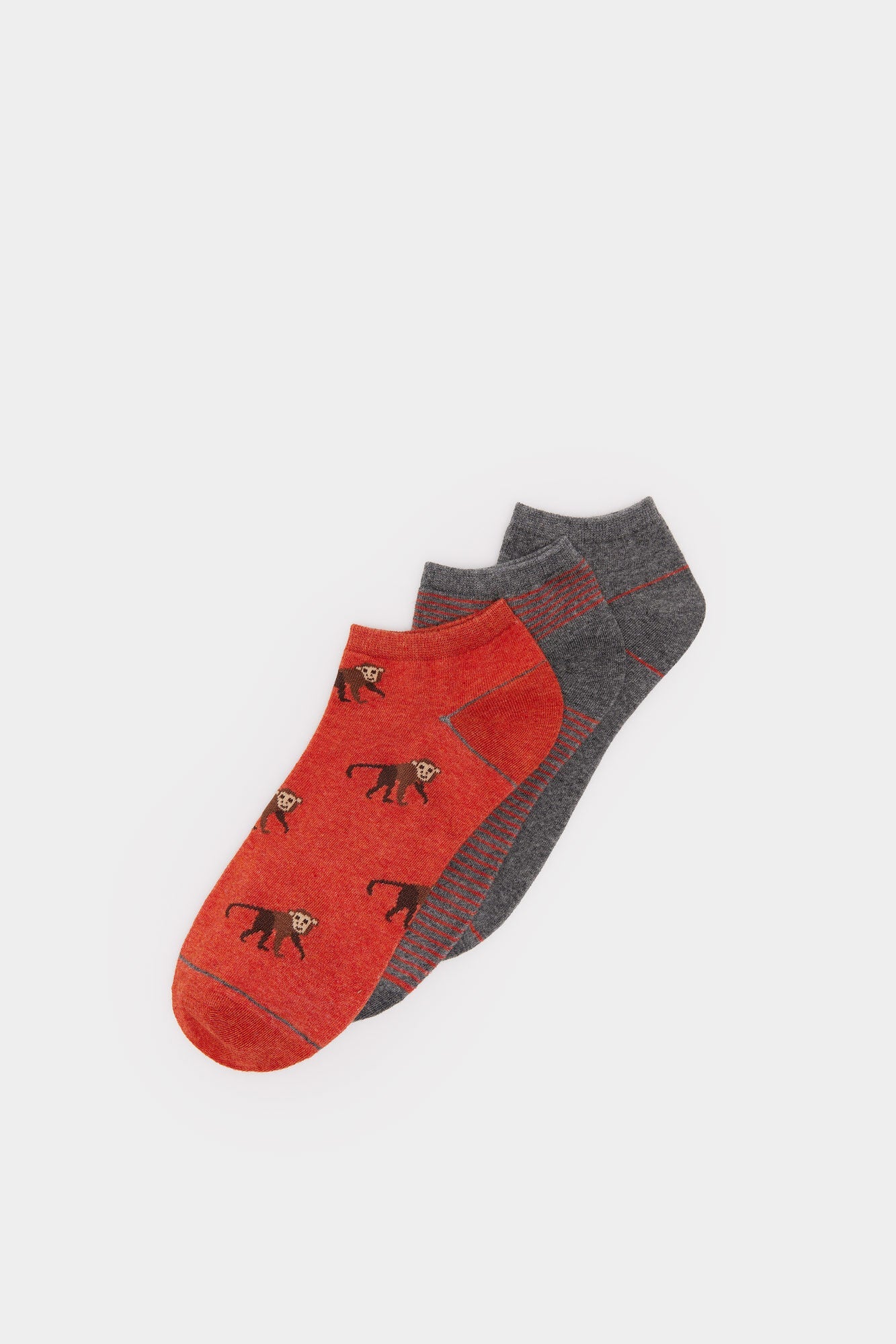 3-pack monkey ankle socks