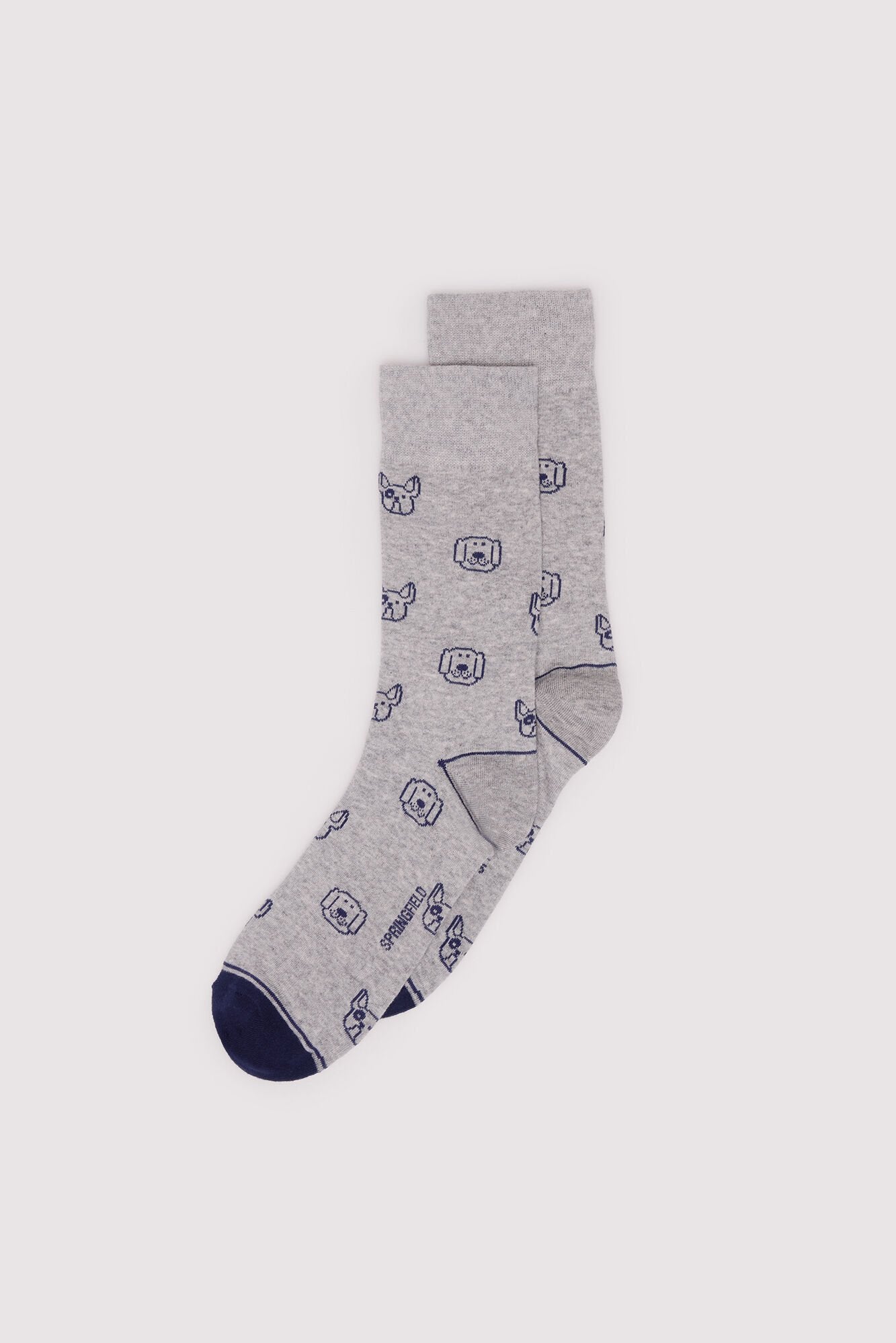 jacquard sock with dog faces