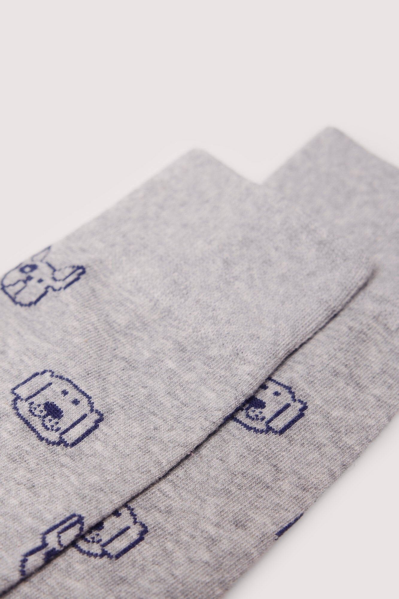 jacquard sock with dog faces