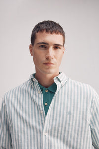 Slub cotton striped shirt