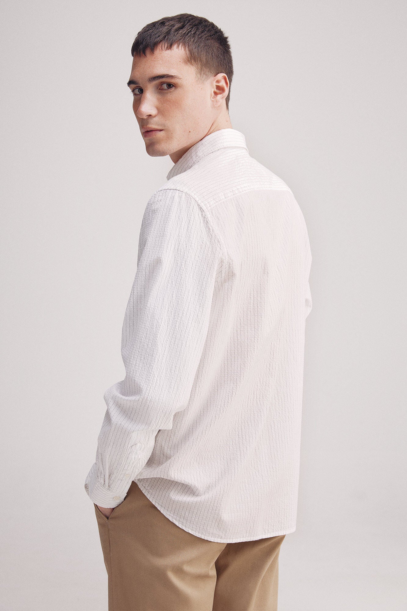 Striped seersucker shirt