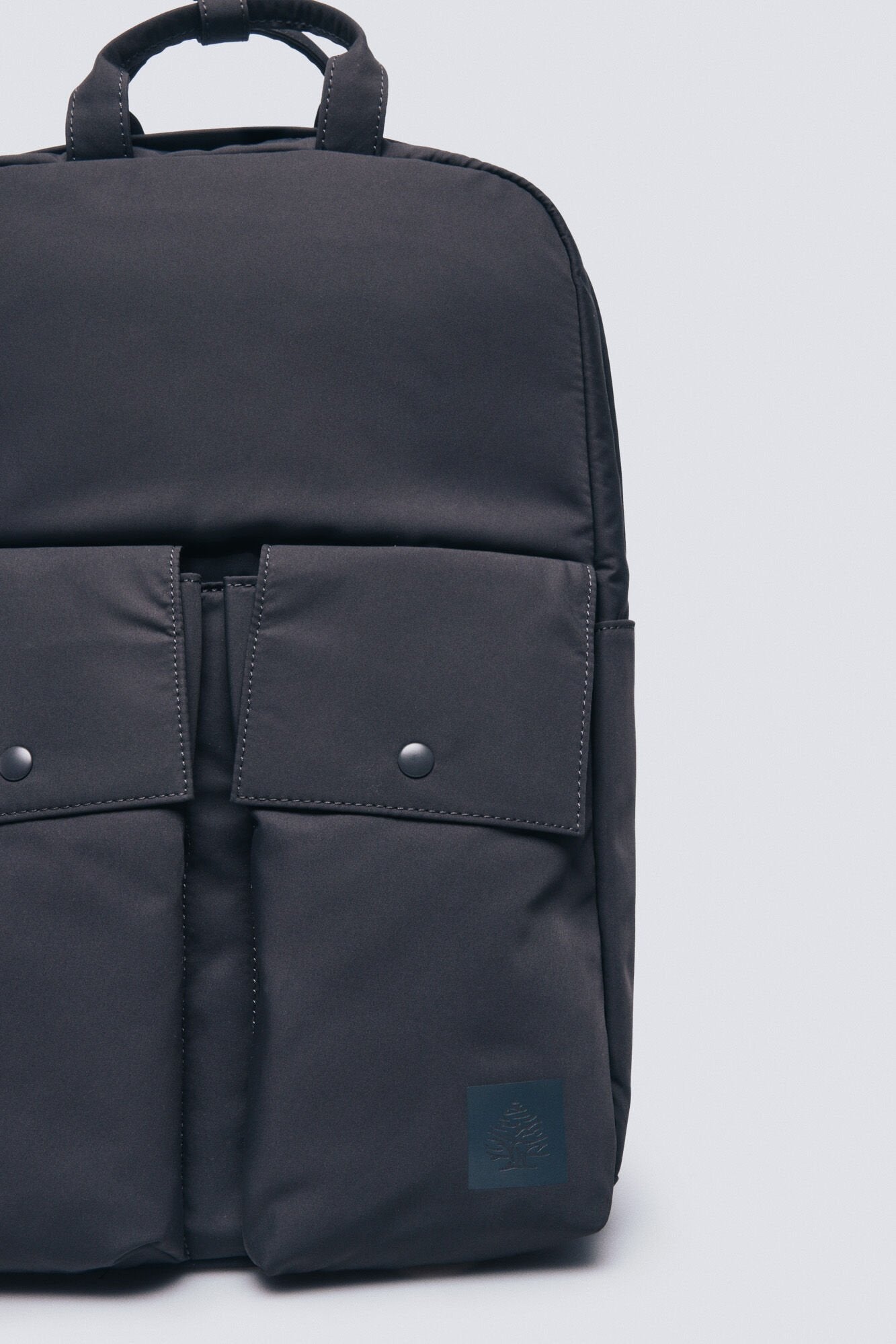 Grey recycled polyester backpack