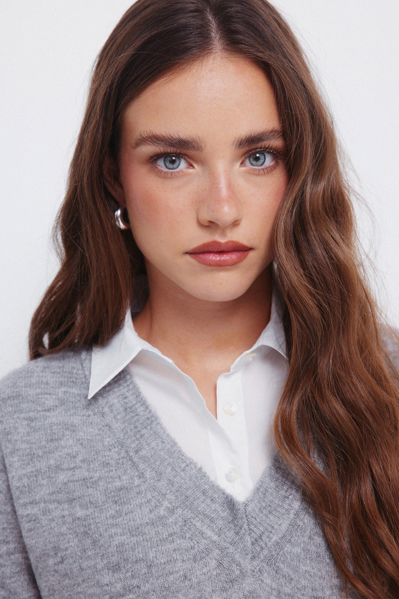 Combined shirt sweater