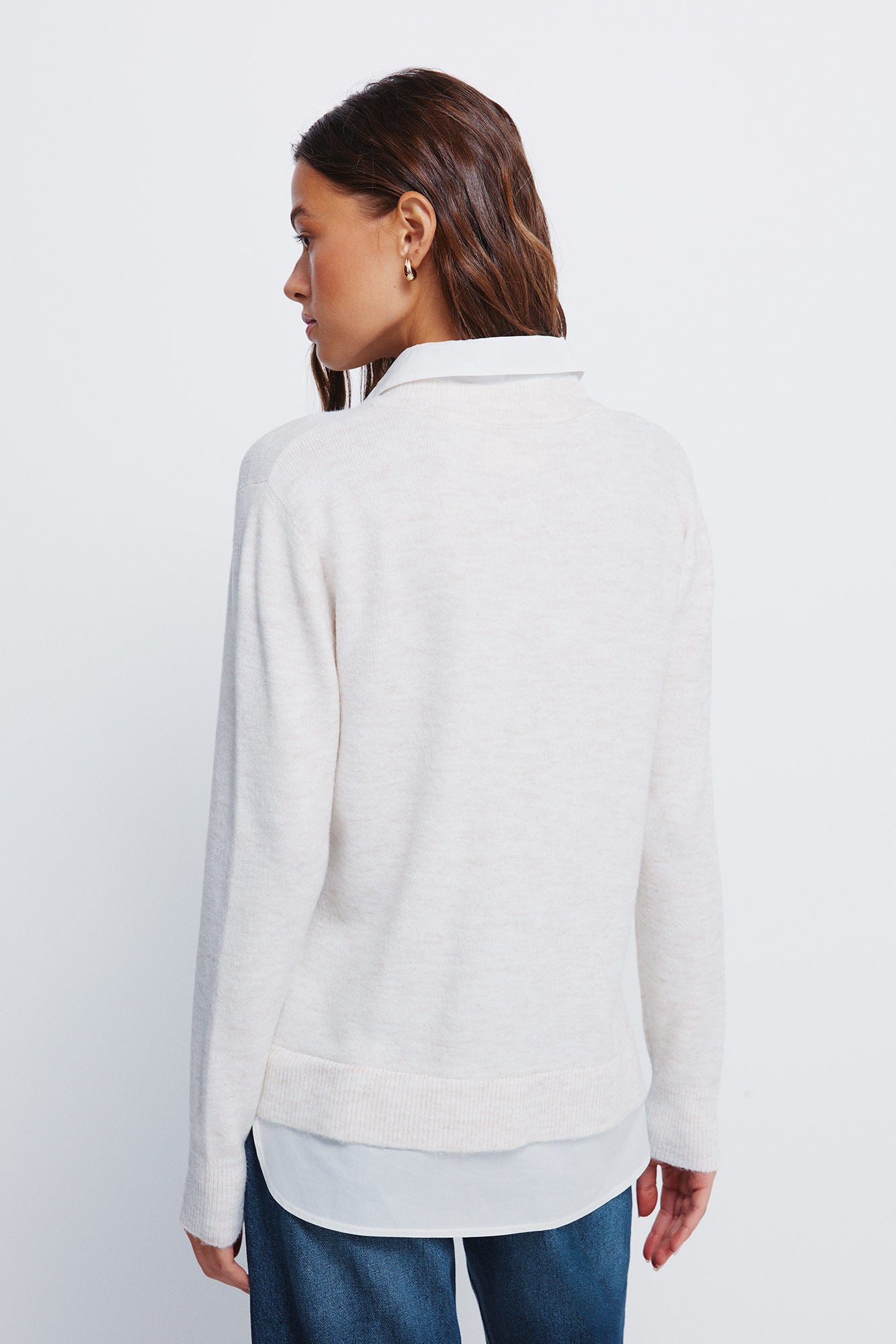 Combined shirt sweater