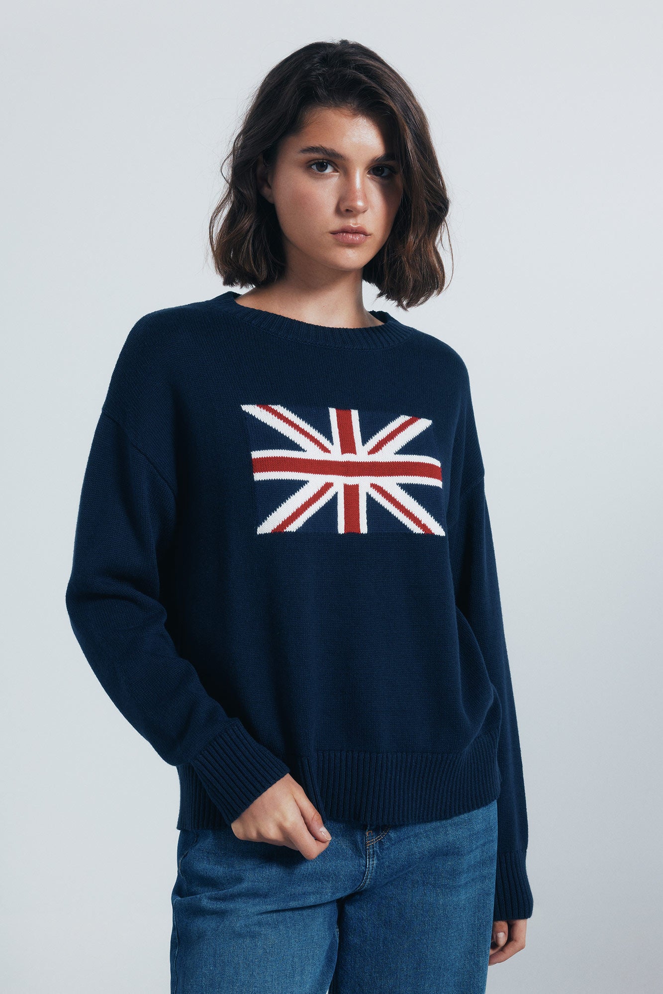 Flag intarsia jersey