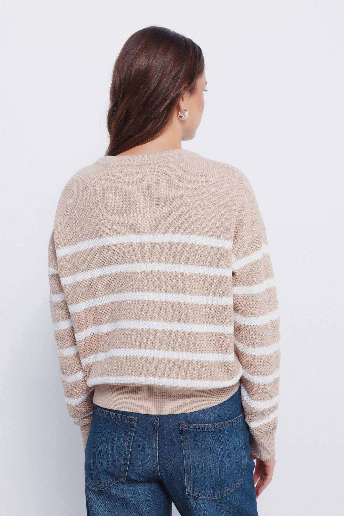 Heart-shaped striped cotton jersey